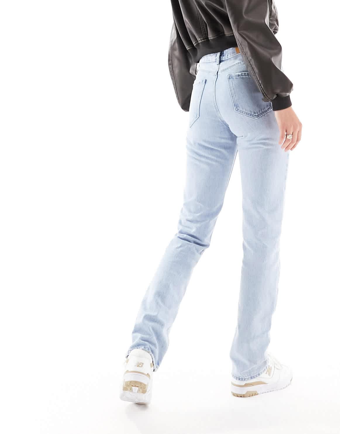 Stradivarius Tall STR straight leg jean in light wash blue - ASOS Sample Sale