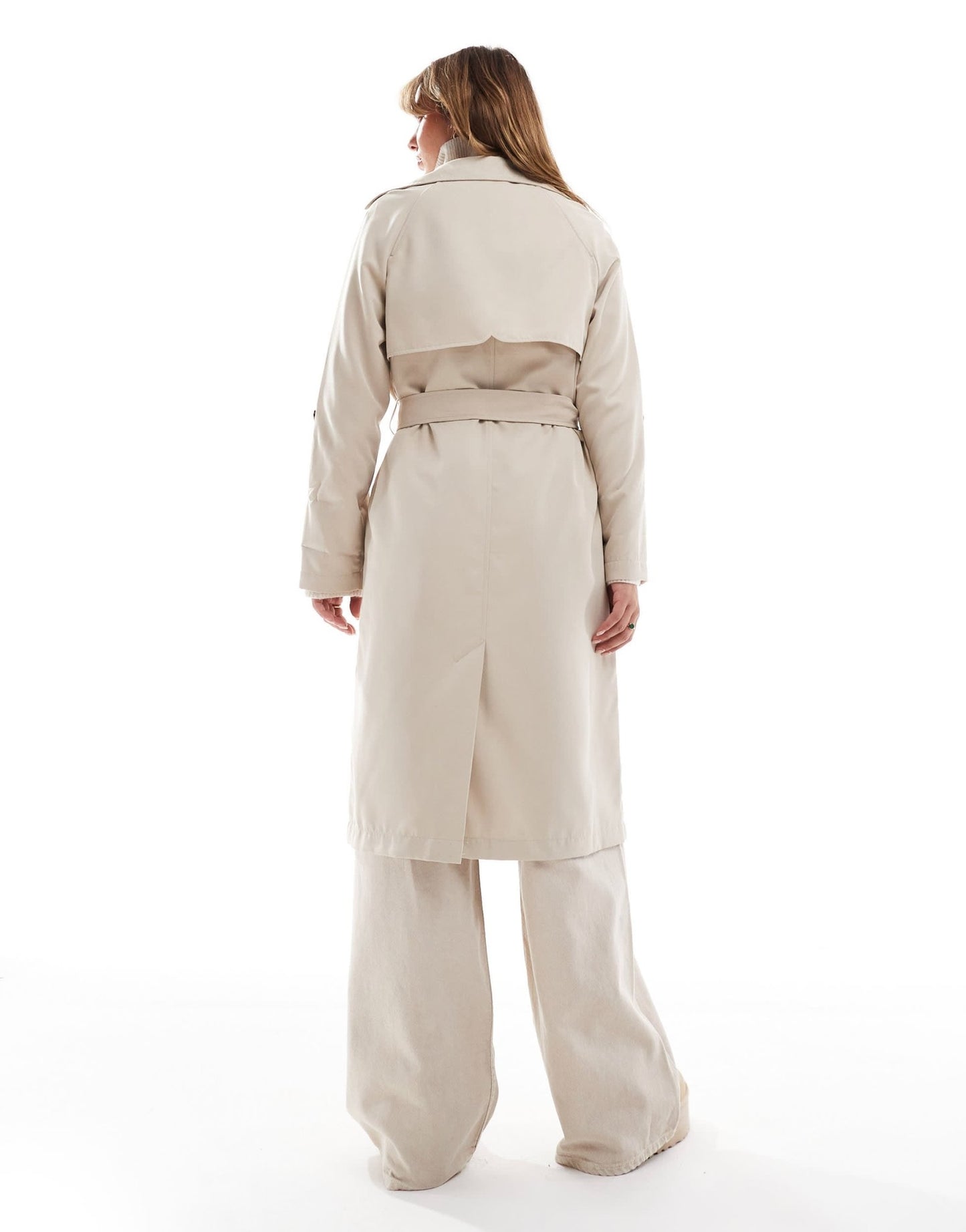 Stradivarius trench coat in stone - ASOS Sample Sale
