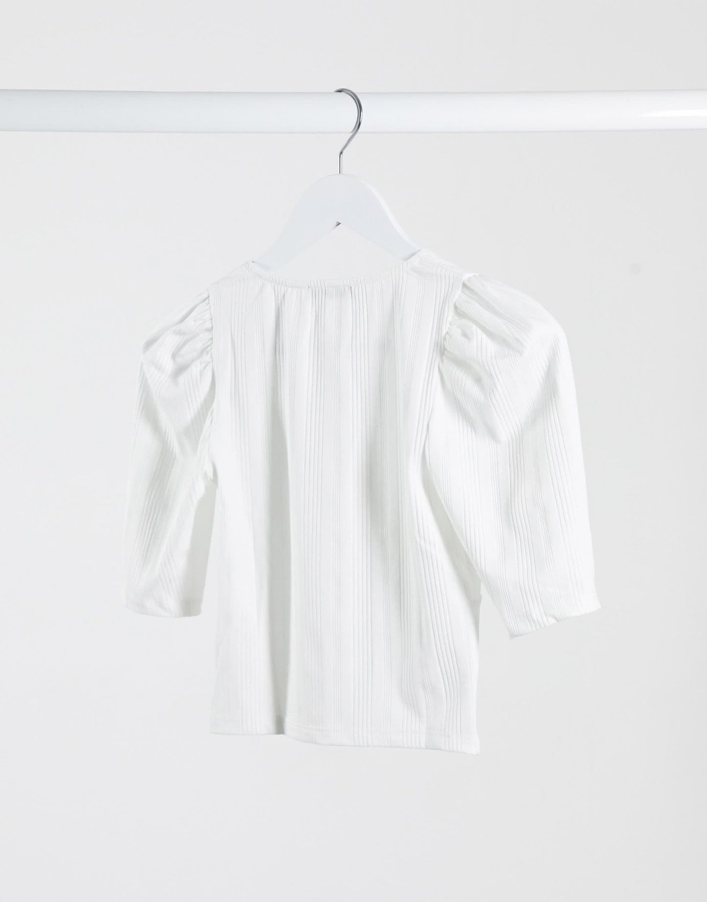 Stradivarius v - neck top with button detail in white - ASOS Sample Sale