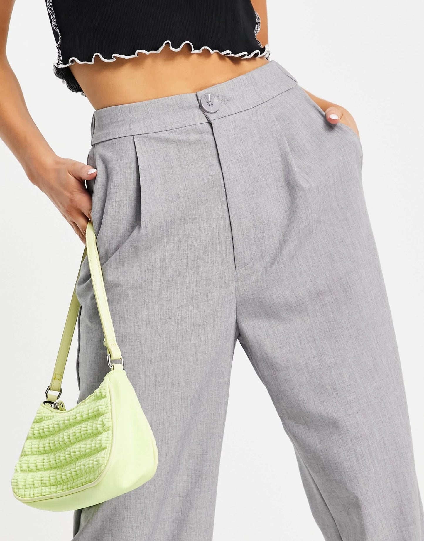 Stradivarius wide leg relaxed dad trousers in grey - ASOS Sample Sale