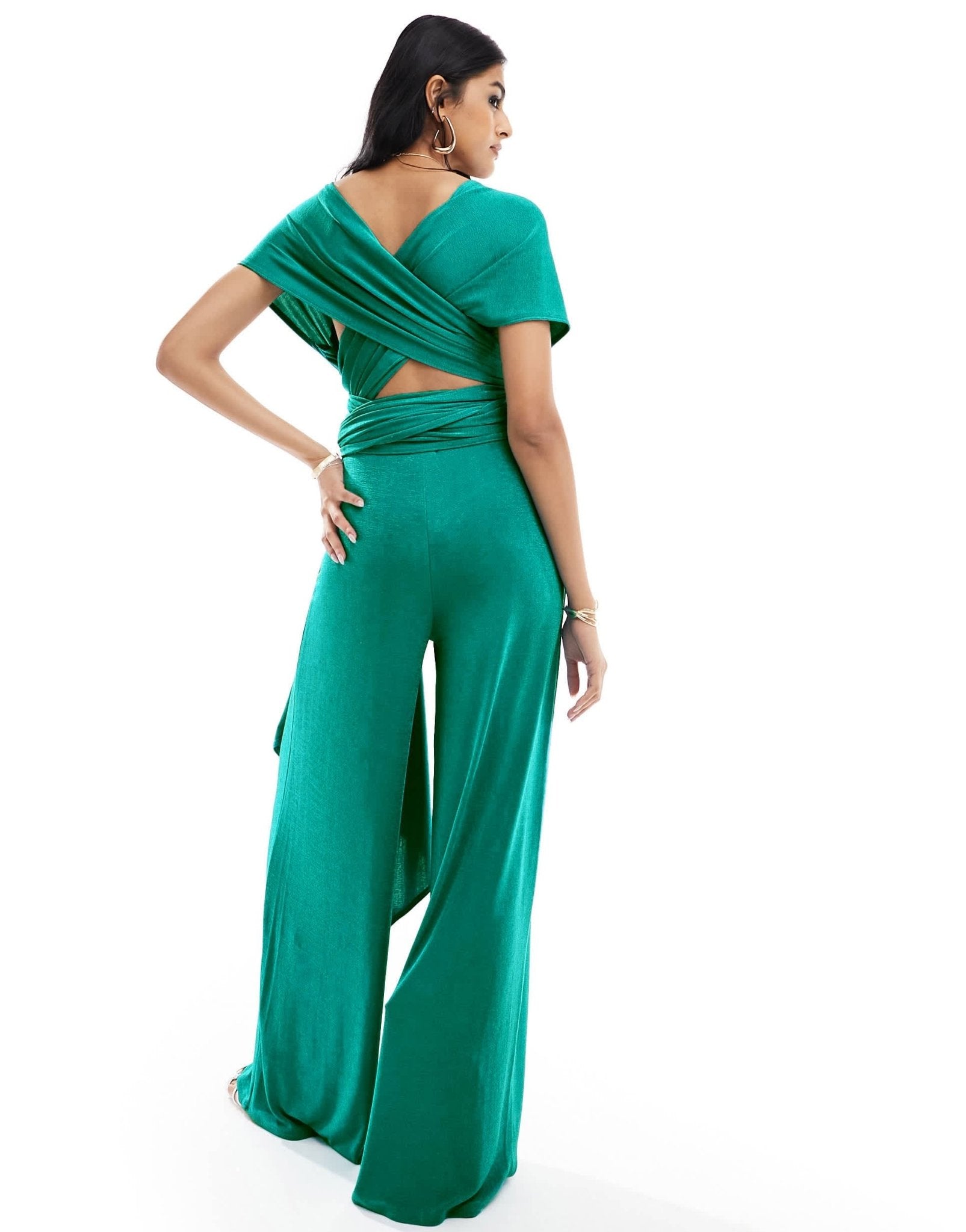 Style Cheat multiway wide leg jumpsuit in blue - ASOS Sample Sale
