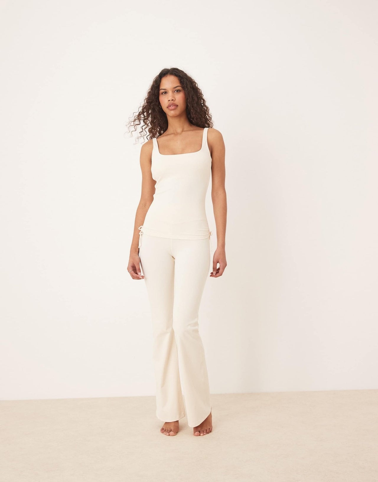 TALA DayFlex wrap high waisted flared yoga pant in cream - ASOS Sample Sale