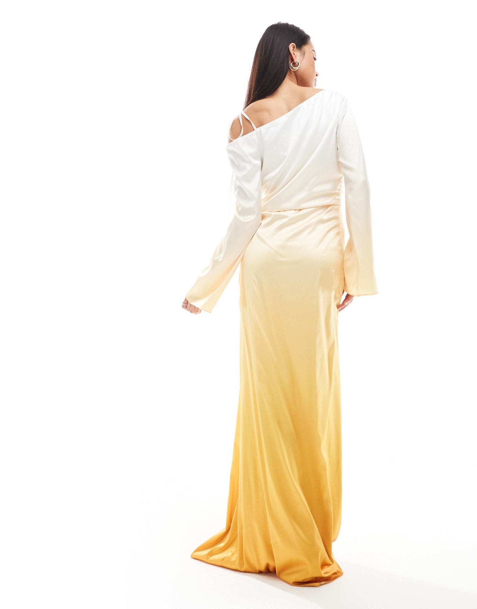 TFNC Bridesmaid long sleeve ombre maxi dress in yellow - ASOS Sample Sale
