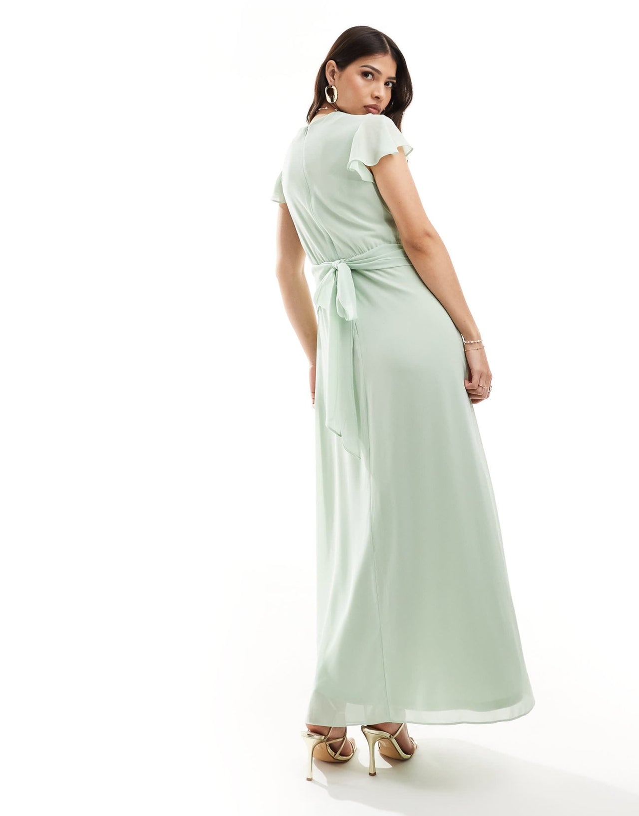 TFNC Bridesmaid wrap front maxi dress in fresh mint - ASOS Sample Sale