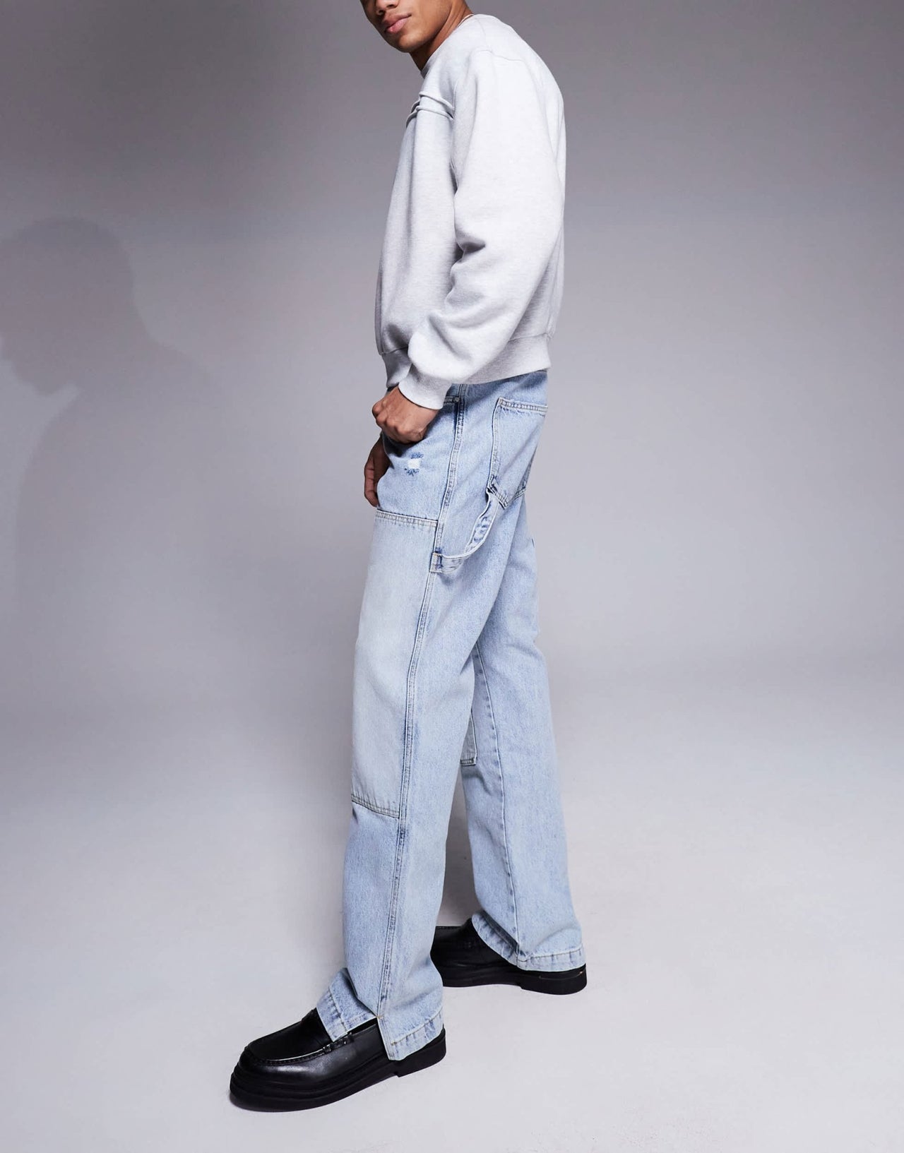 The Couture Club carpenter rivet detail jeans in blue wash - ASOS Sample Sale