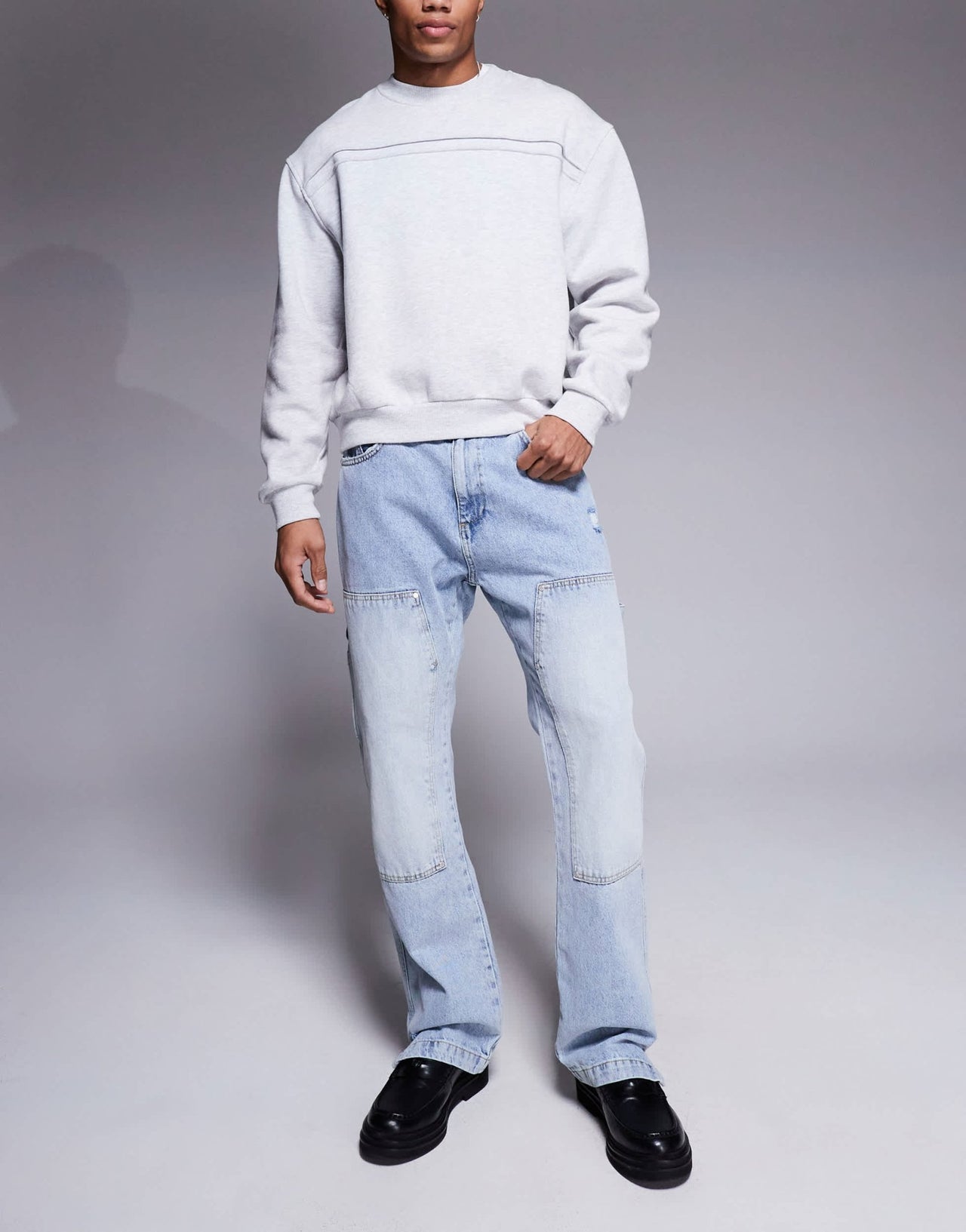The Couture Club carpenter rivet detail jeans in blue wash - ASOS Sample Sale