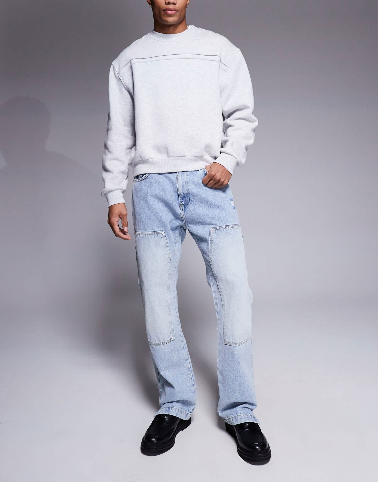 The Couture Club carpenter rivet detail jeans in blue wash - ASOS Sample Sale