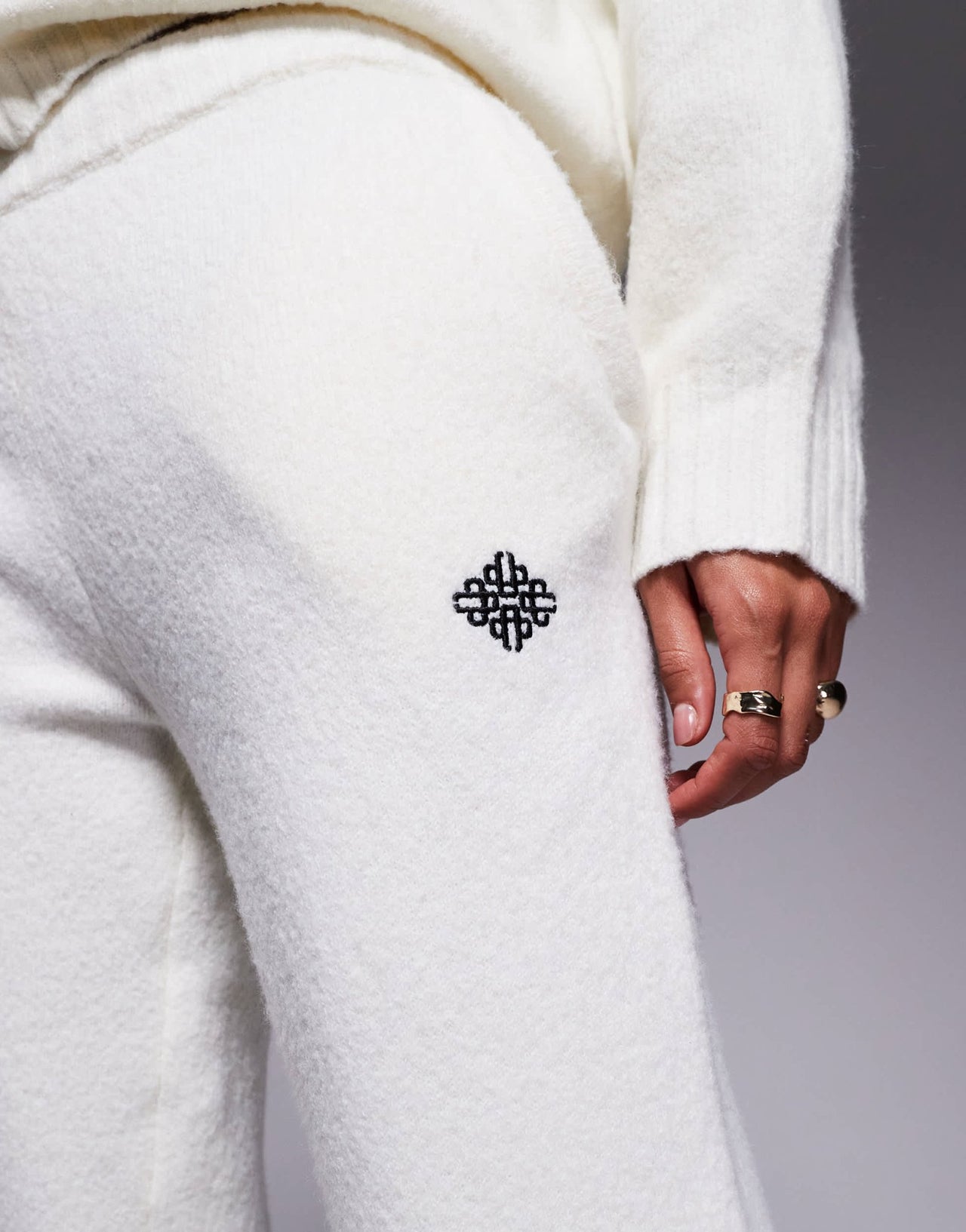 The Couture Club co - ord knit relaxed joggers in off white - ASOS Sample Sale