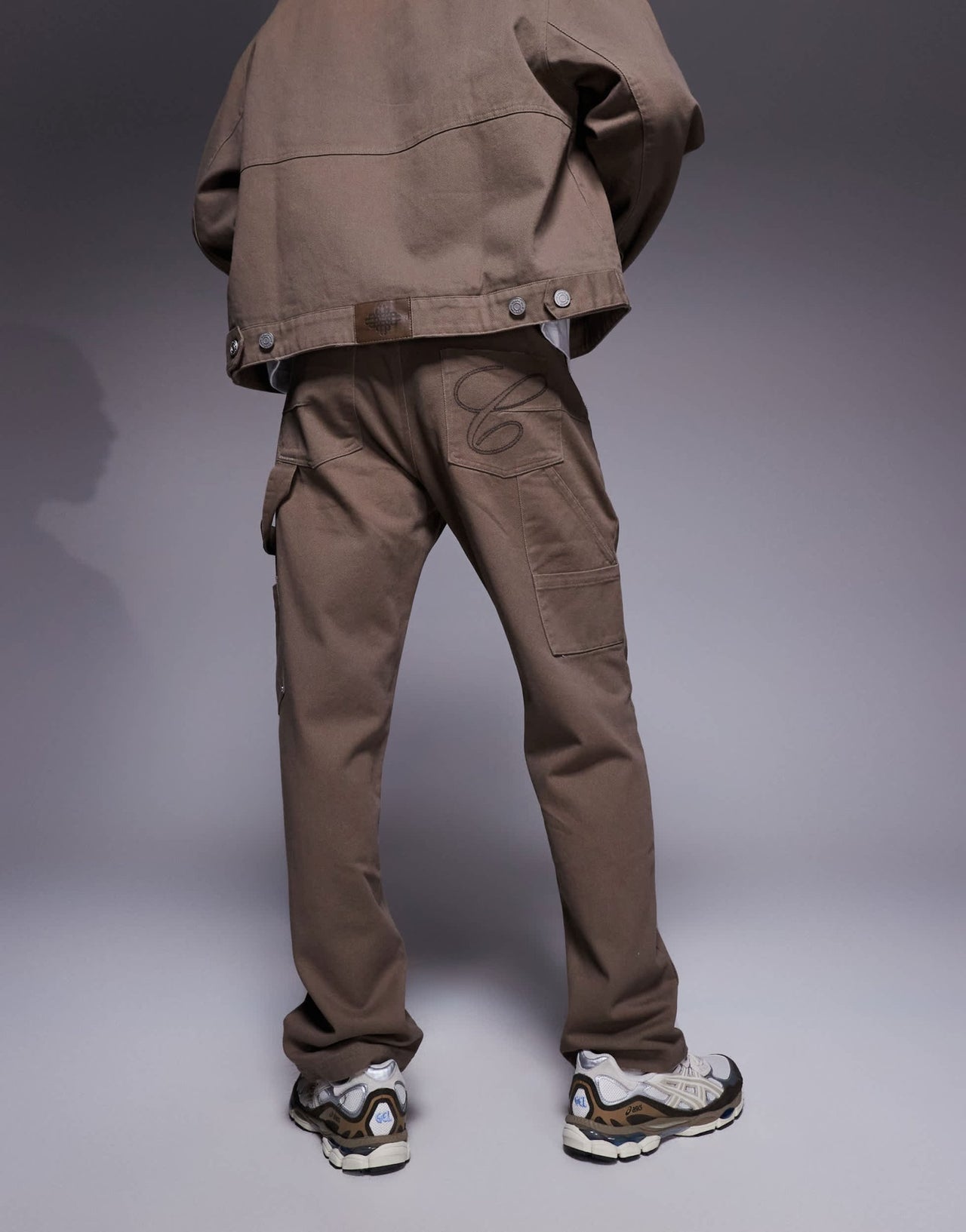 The Couture Club co - ord twill double patch trousers in washed brown - ASOS Sample Sale