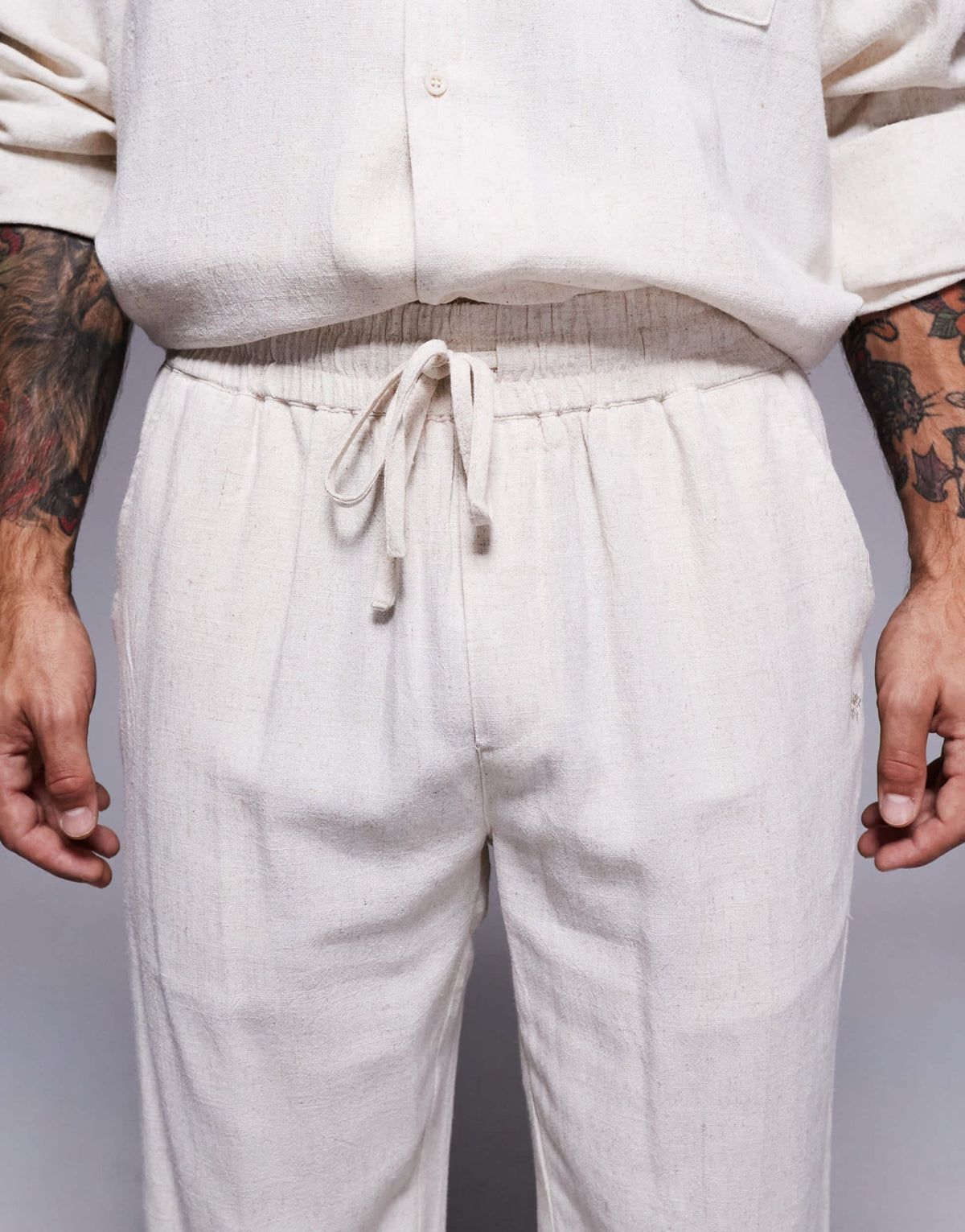 The Couture Club co-ord woven textured casual trousers in beige - ASOS Sample Sale