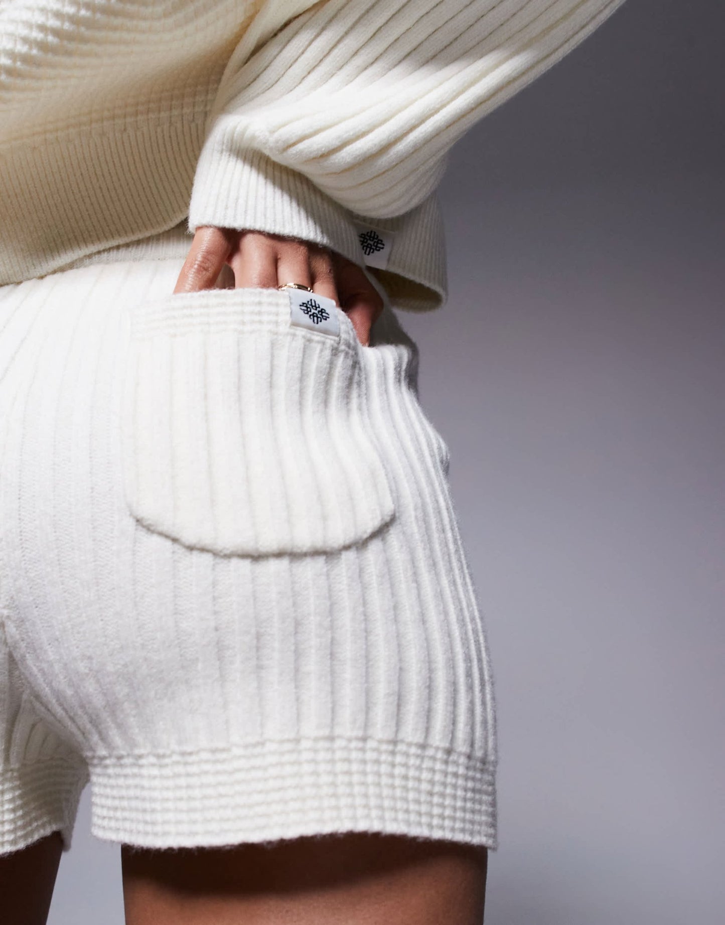 The Couture Club knitted shorts in beige - ASOS Sample Sale