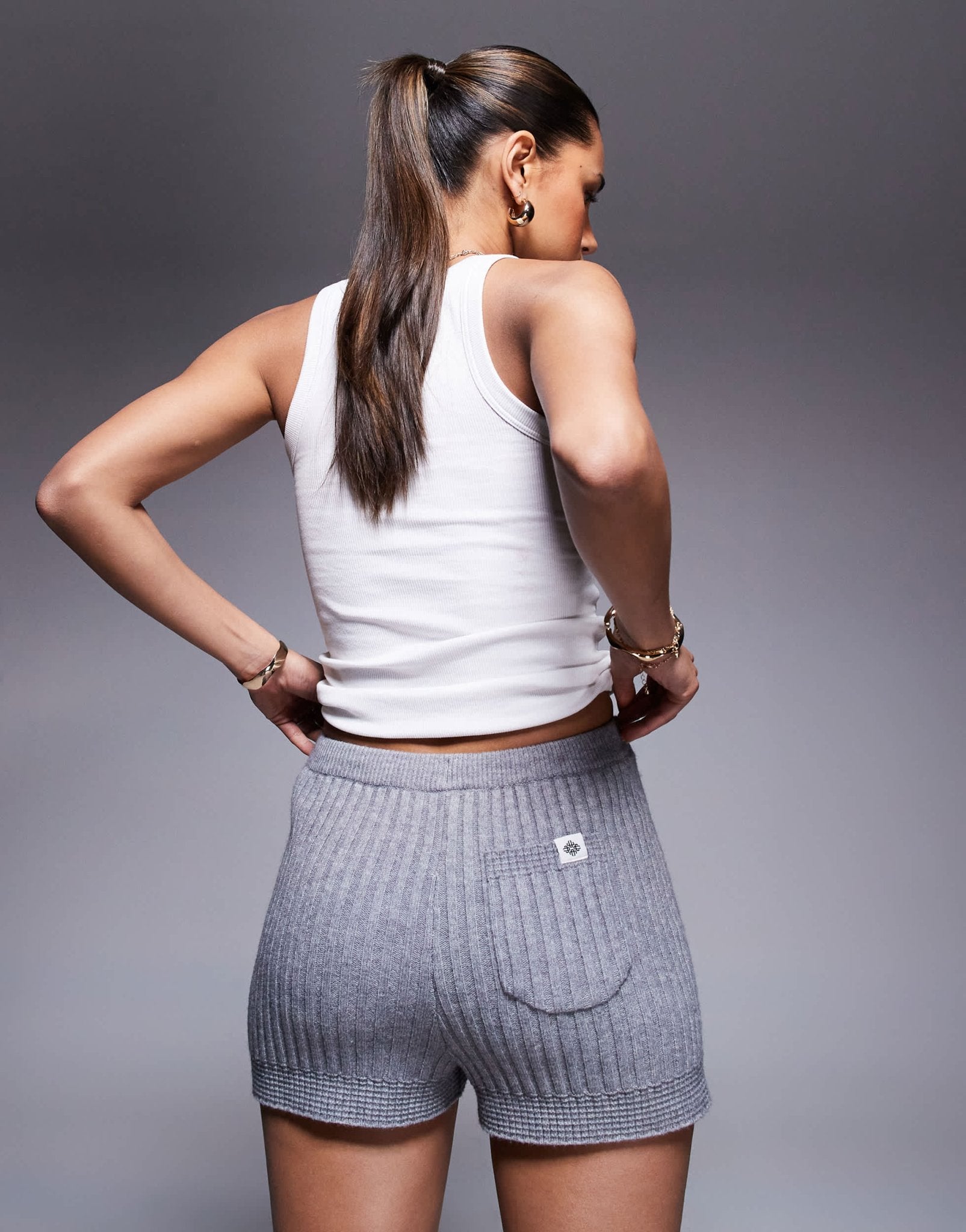 The Couture Club knitted shorts in grey - ASOS Sample Sale