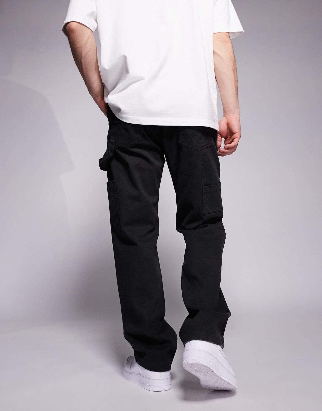 The Couture Club twill double patch trousers in washed black - ASOS Sample Sale