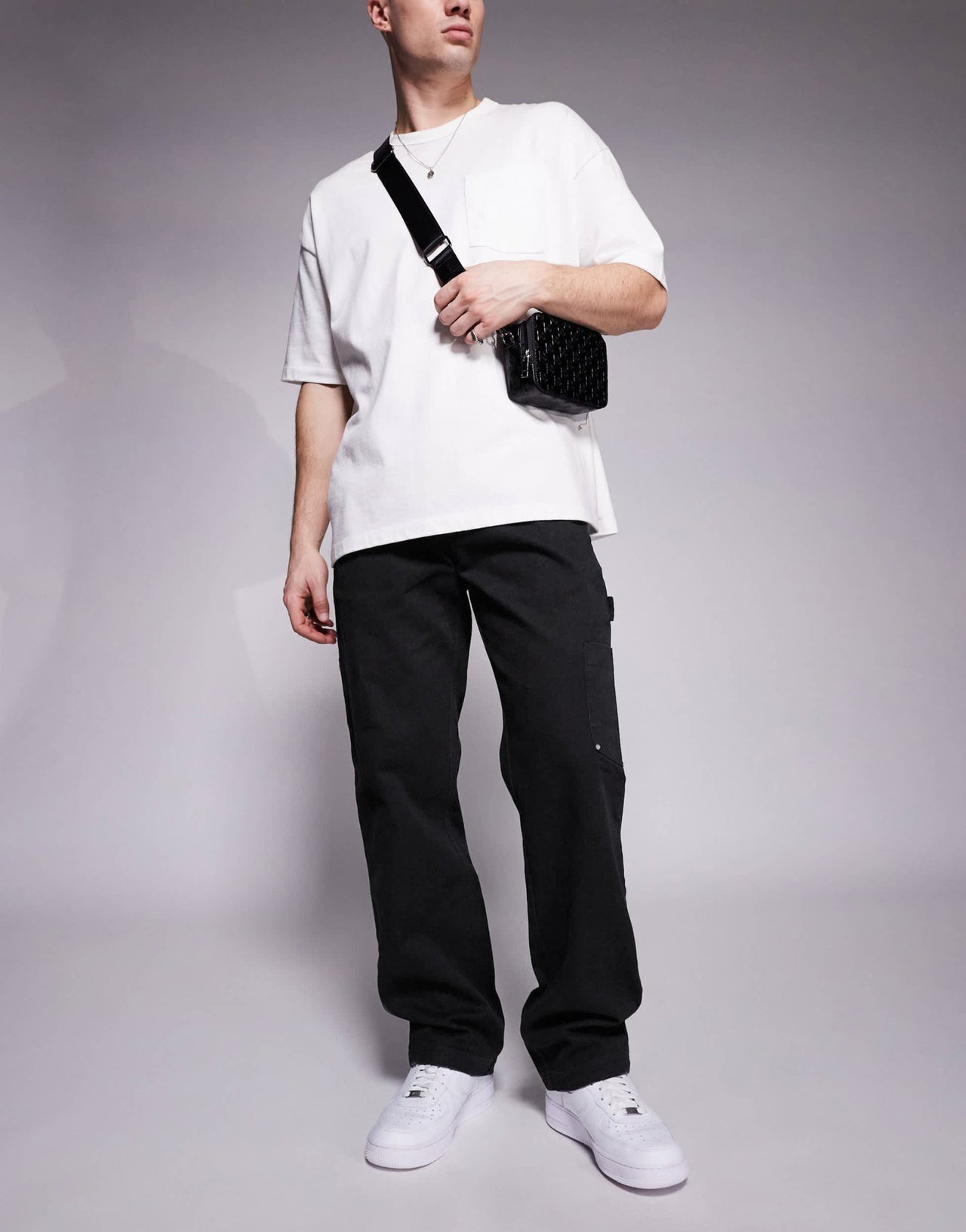 The Couture Club twill double patch trousers in washed black - ASOS Sample Sale