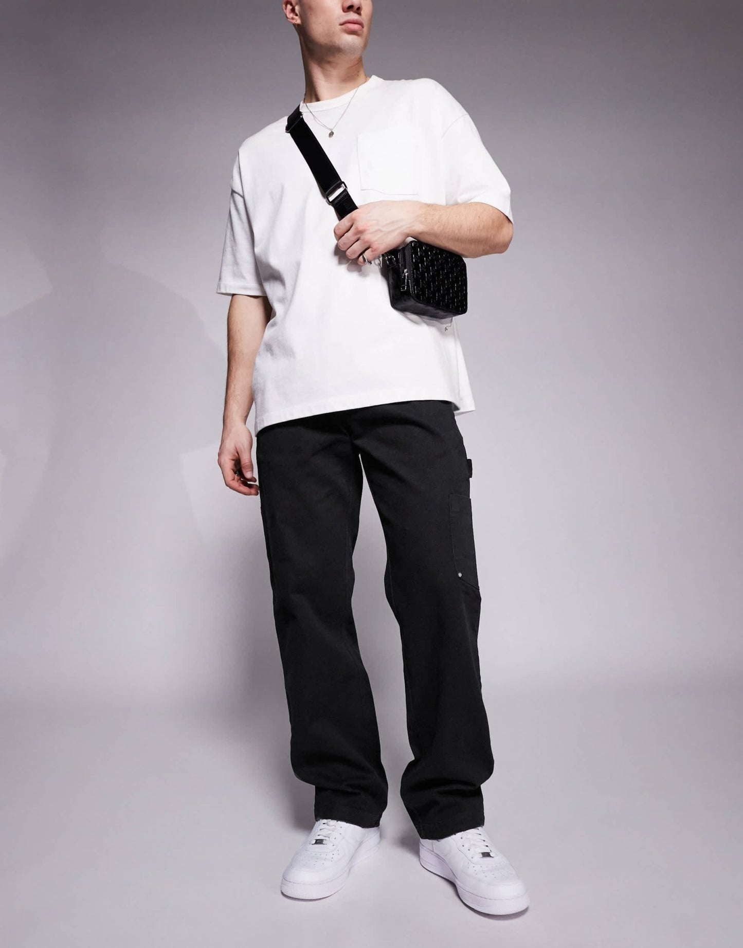 The Couture Club twill double patch trousers in washed black - ASOS Sample Sale