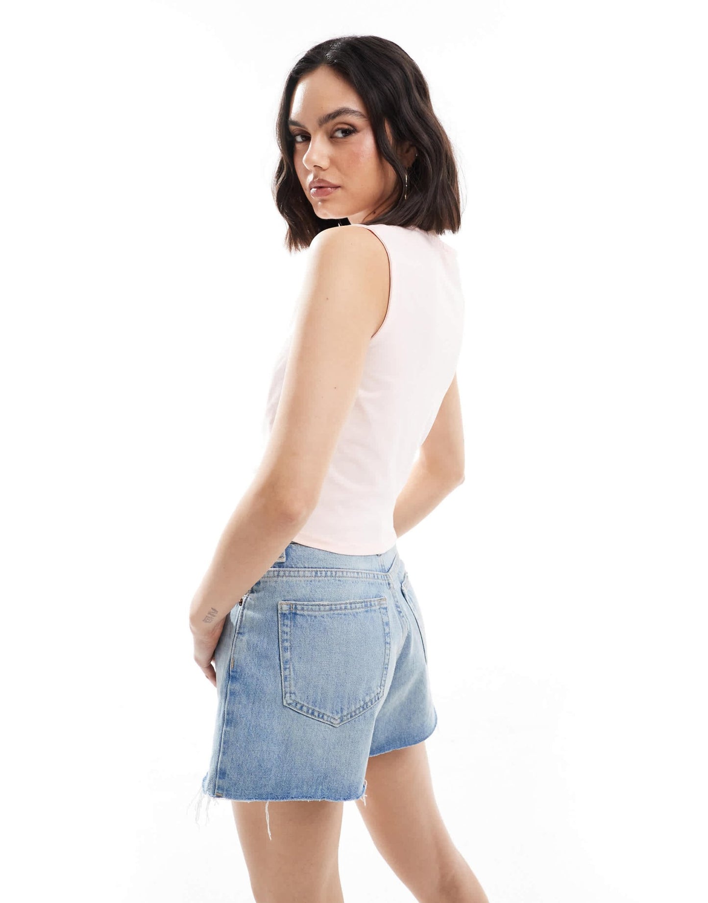 The Frolic exclusive sleeveless boatneck top with heart hardware detail in baby pink - ASOS Sample Sale
