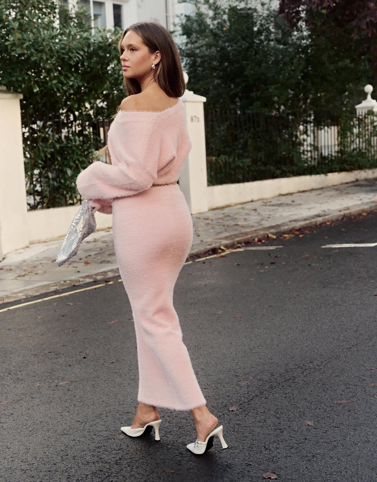 The Frolic x Bella Stovey exclusive fluffy knit maxi skirt co - ord in pink - ASOS Sample Sale