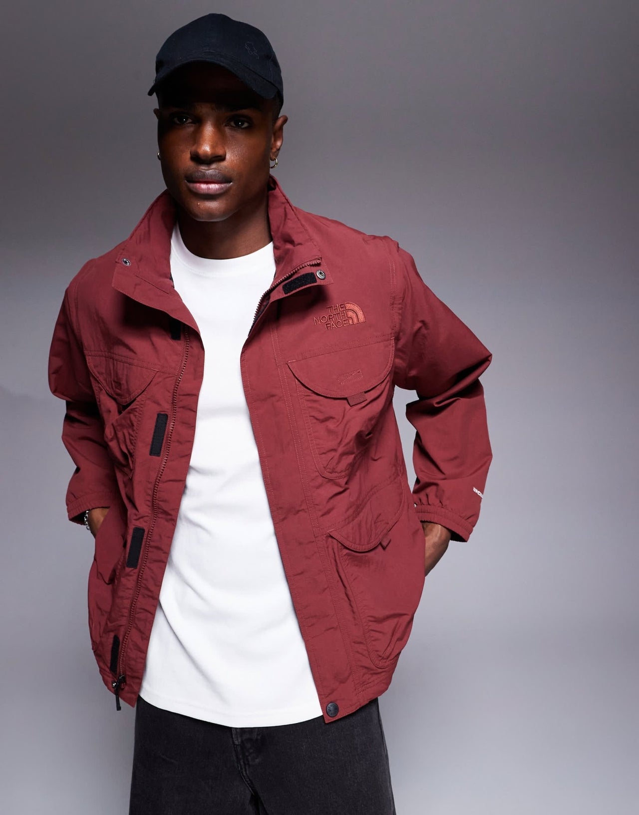 The North Face convertible utility jacket in red - ASOS Sample Sale