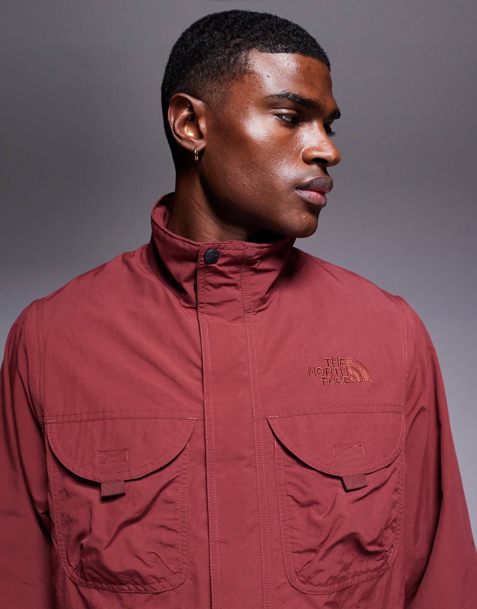 The North Face convertible utility jacket in red - ASOS Sample Sale