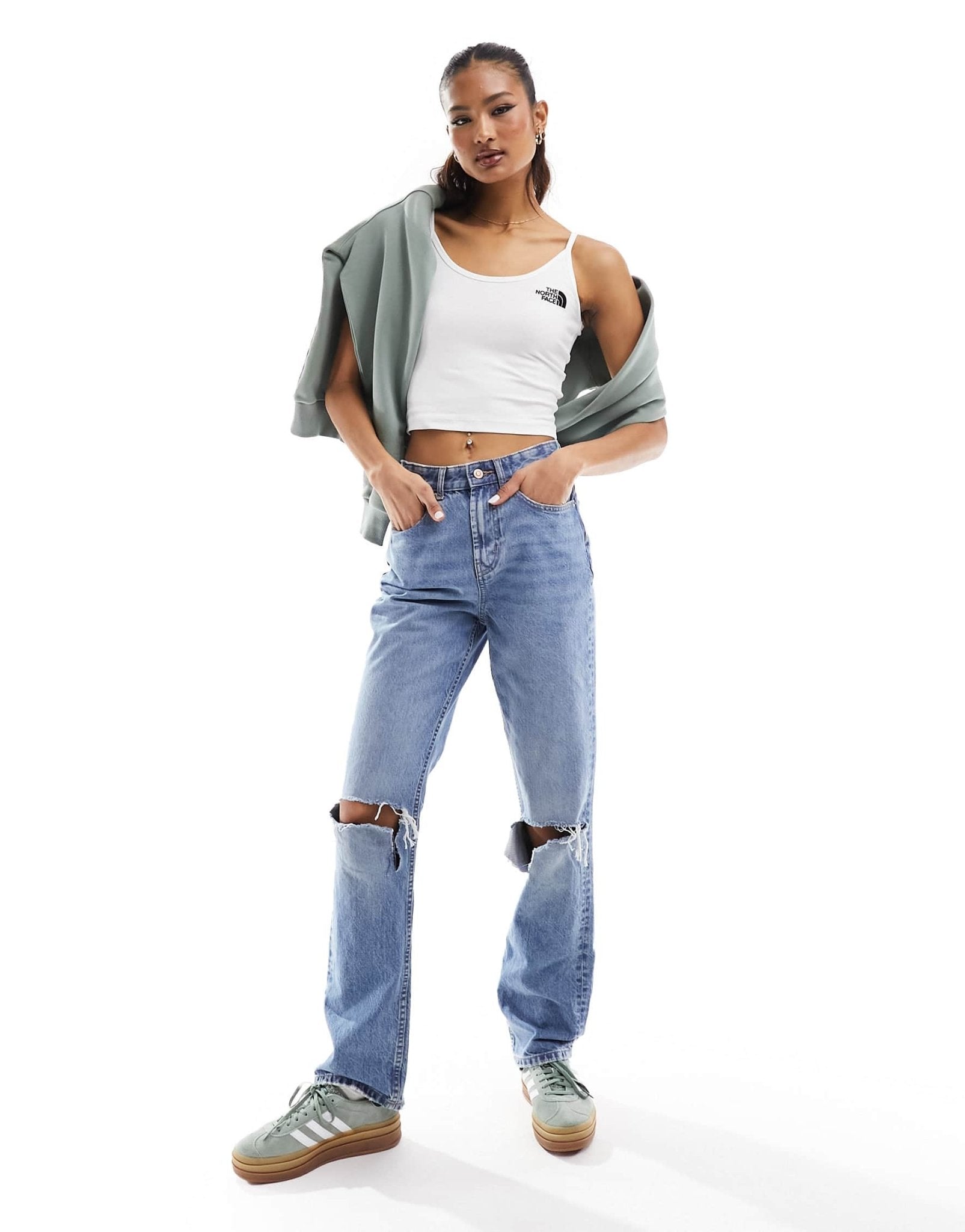 The North Face cropped tank top in white Exclusive at ASOS - ASOS Sample Sale