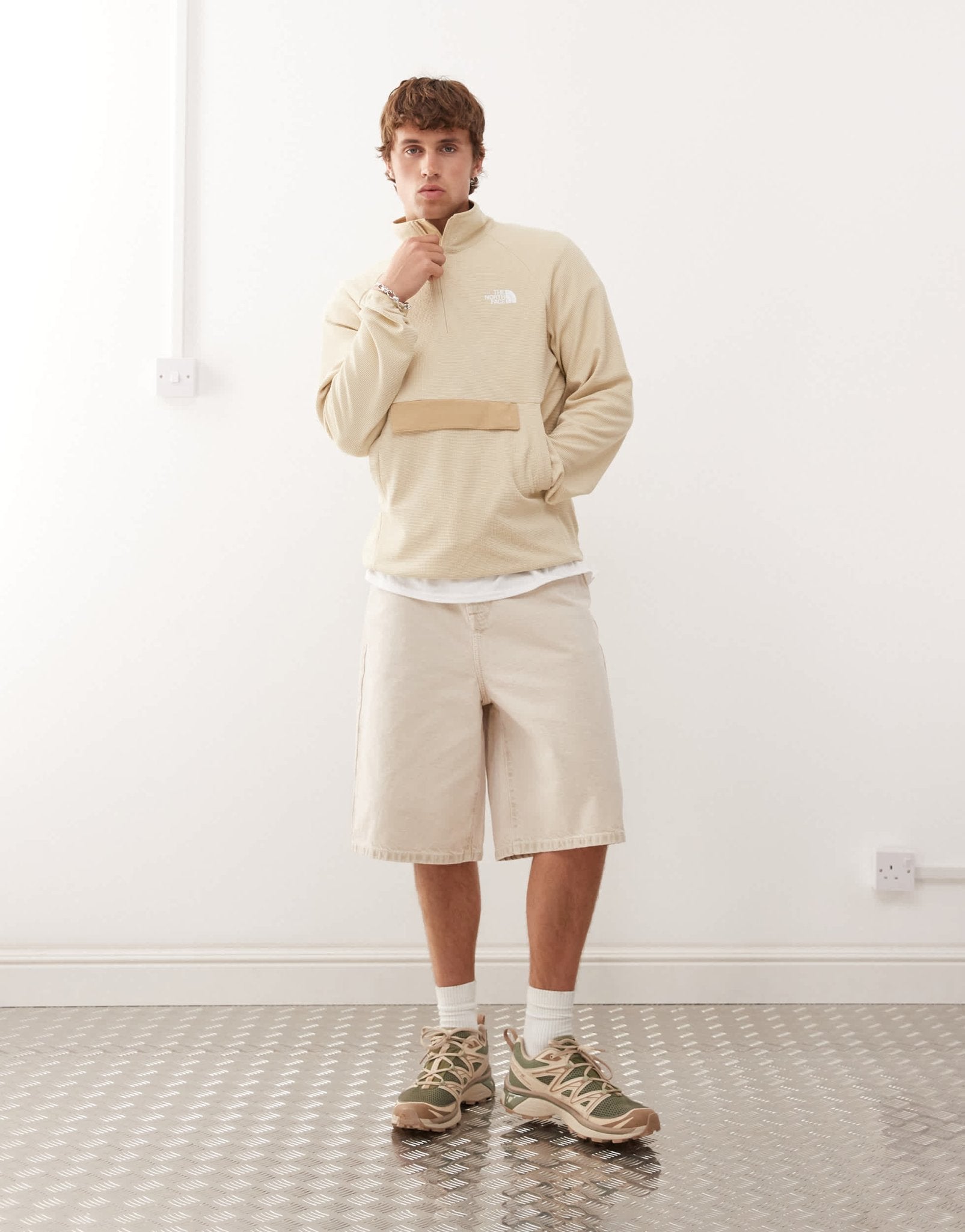The North Face Kecha 1/4 zip packable anorak in off white exclusive to ASOS - ASOS Sample Sale