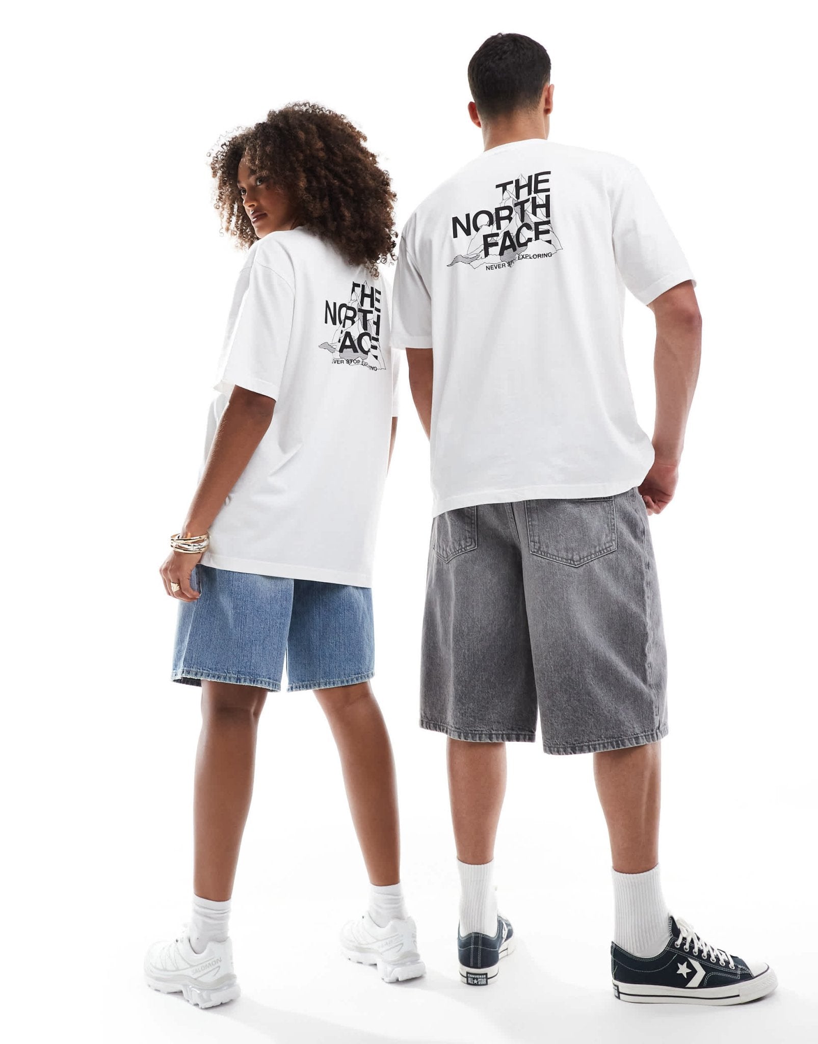The North Face Mountain Sketch backprint oversized t-shirt in white - ASOS Sample Sale