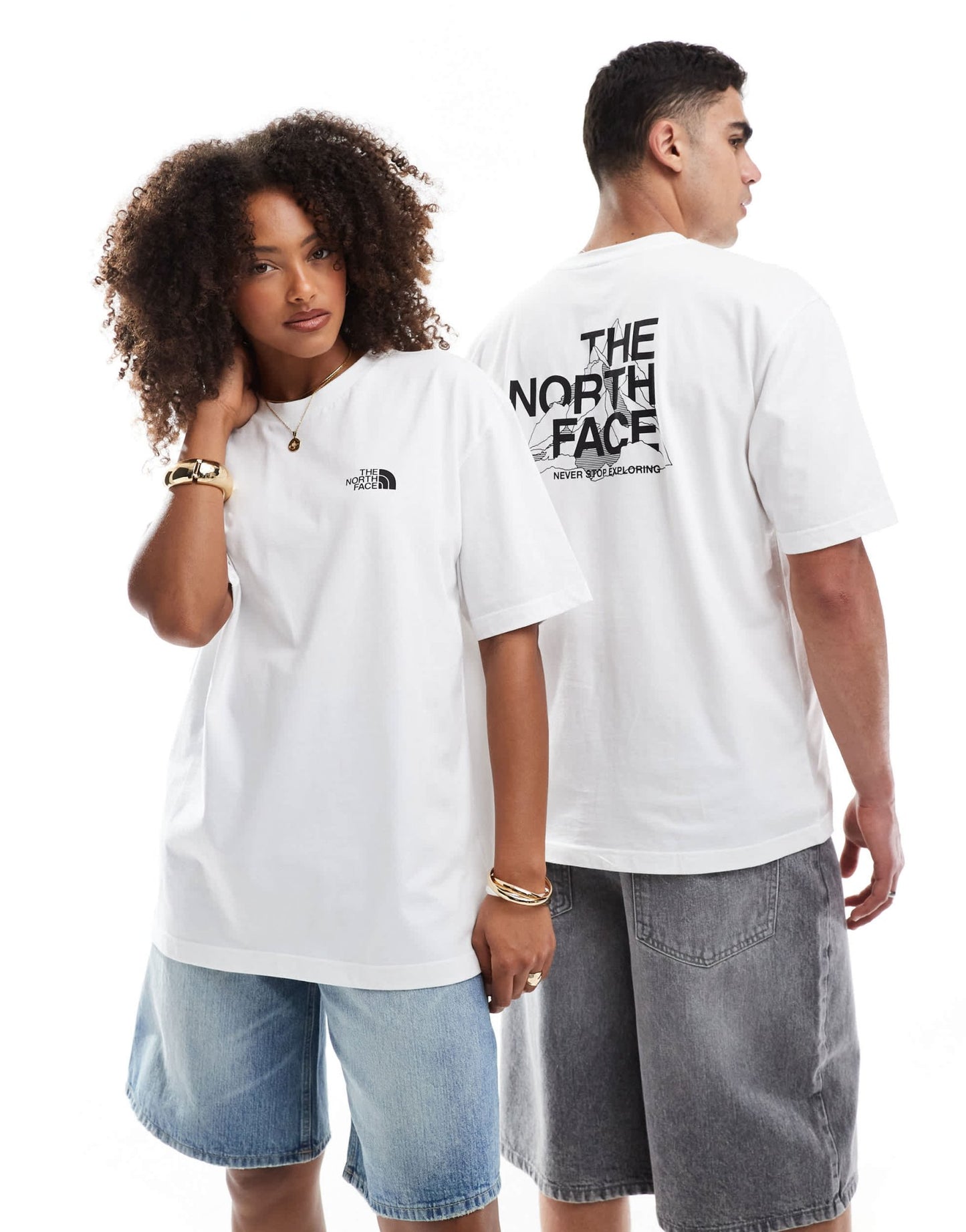 The North Face Mountain Sketch backprint oversized t-shirt in white - ASOS Sample Sale