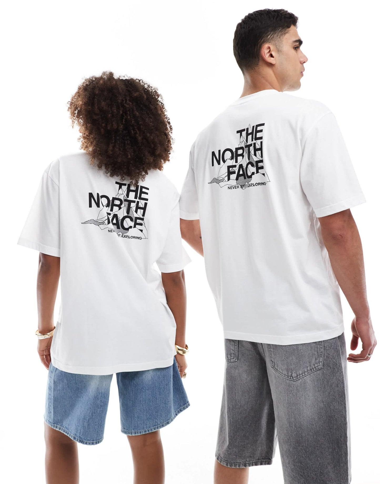 The North Face Mountain Sketch backprint oversized t-shirt in white - ASOS Sample Sale