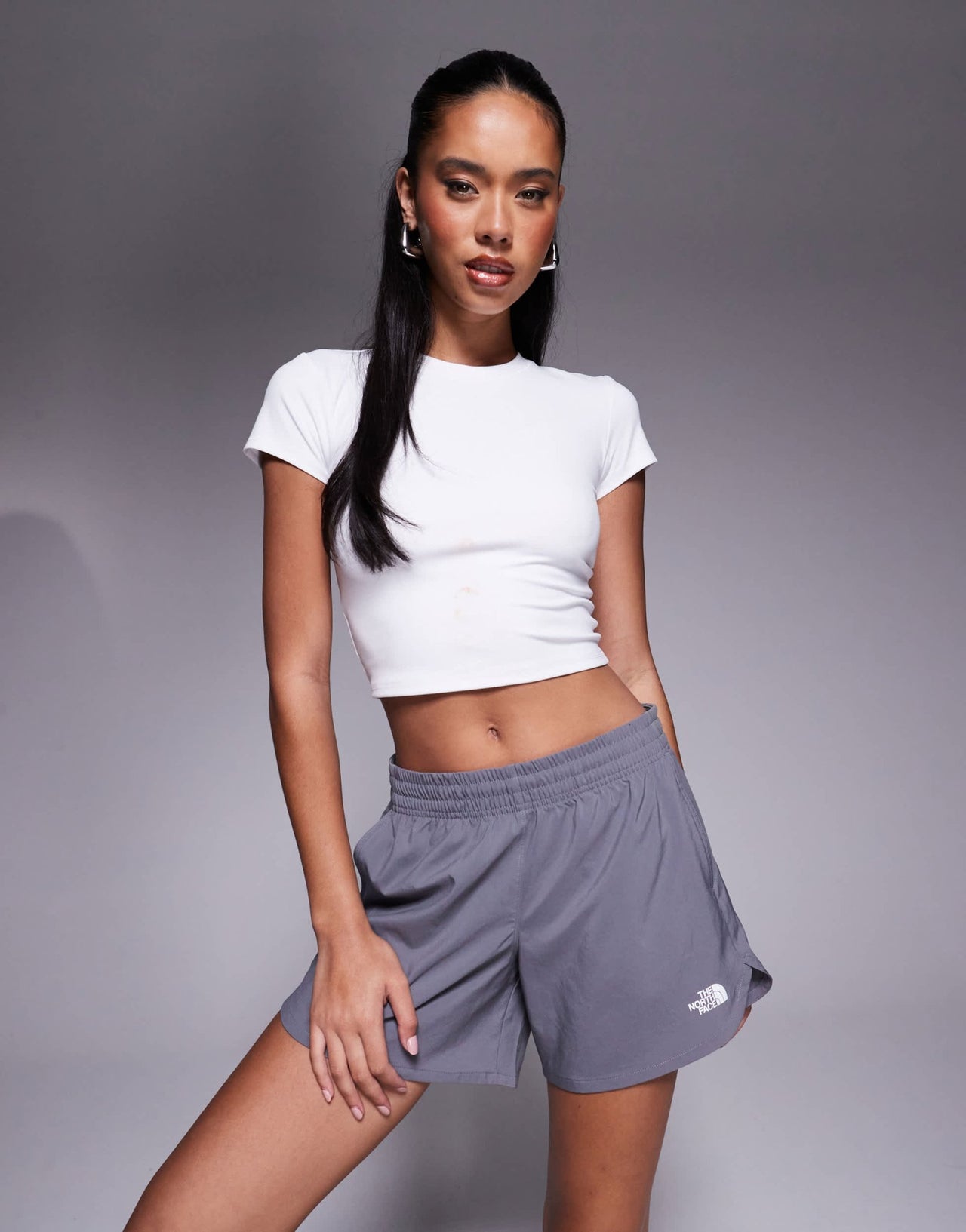 The North Face Training Flex logo 5"""" woven shorts in grey - ASOS Sample Sale