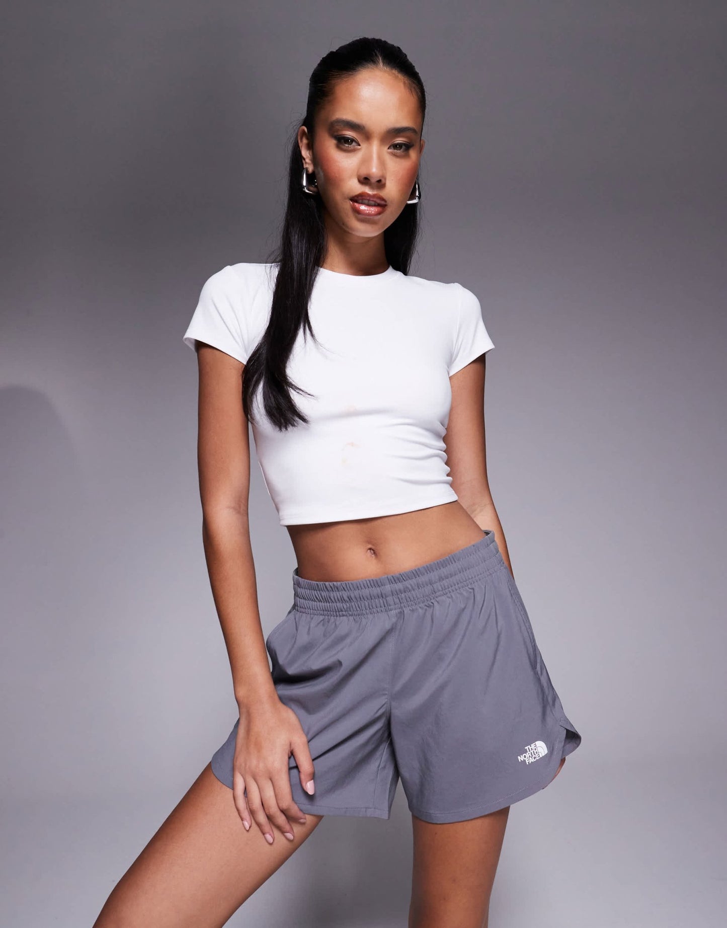 The North Face Training Flex logo 5"""" woven shorts in grey - ASOS Sample Sale