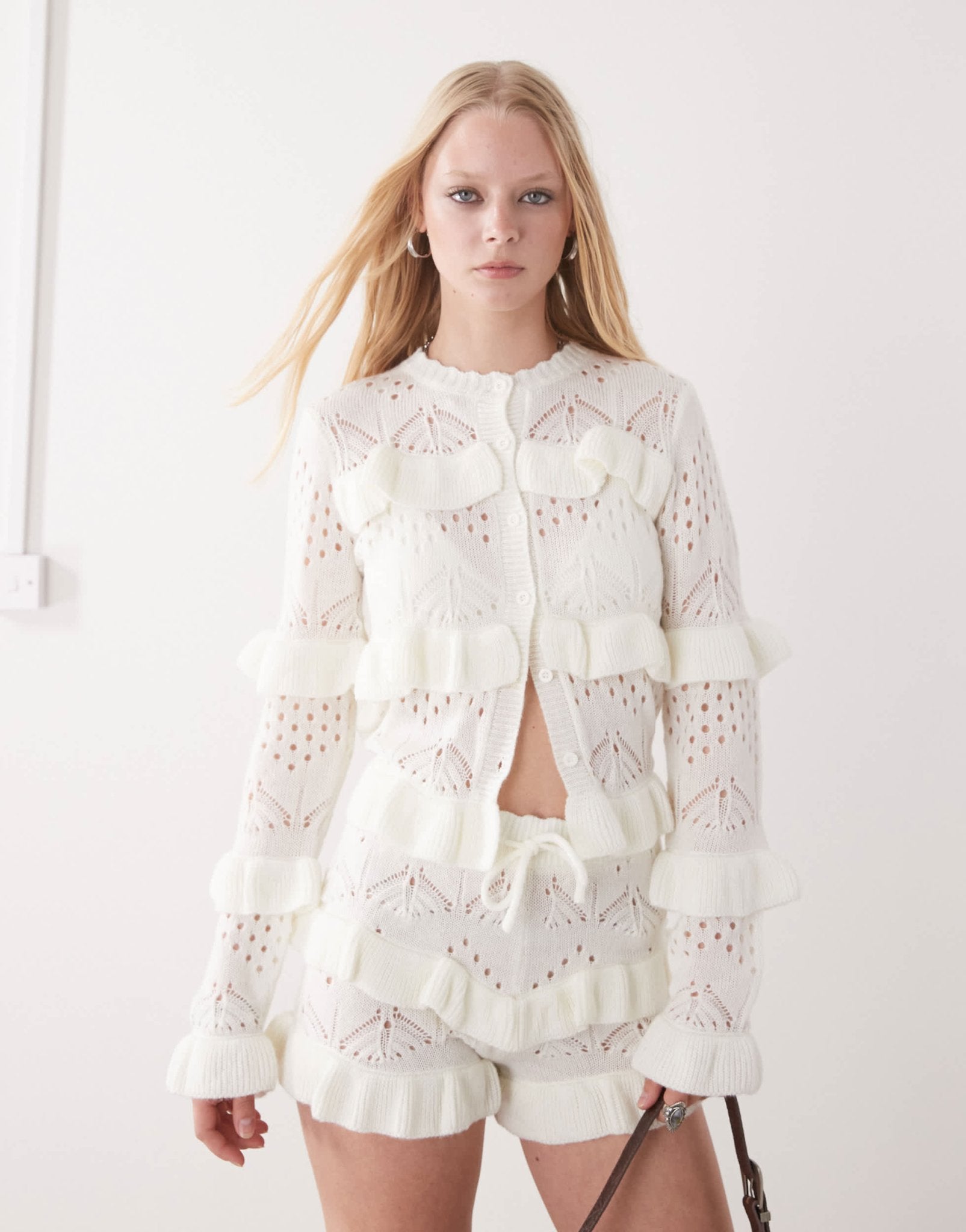 The Ragged Priest frilly cardigan in cream co - ord - ASOS Sample Sale