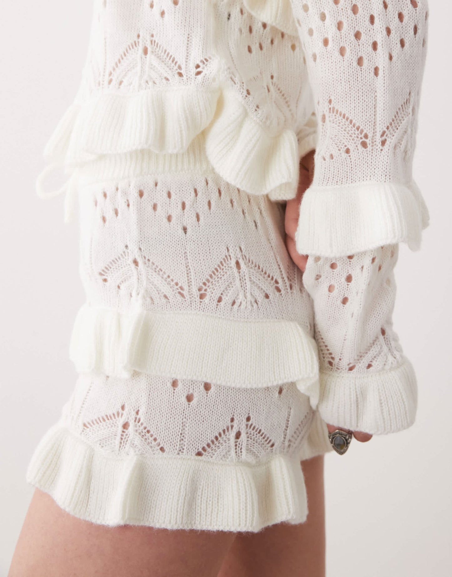 The Ragged Priest frilly shorts in cream co - ord - ASOS Sample Sale