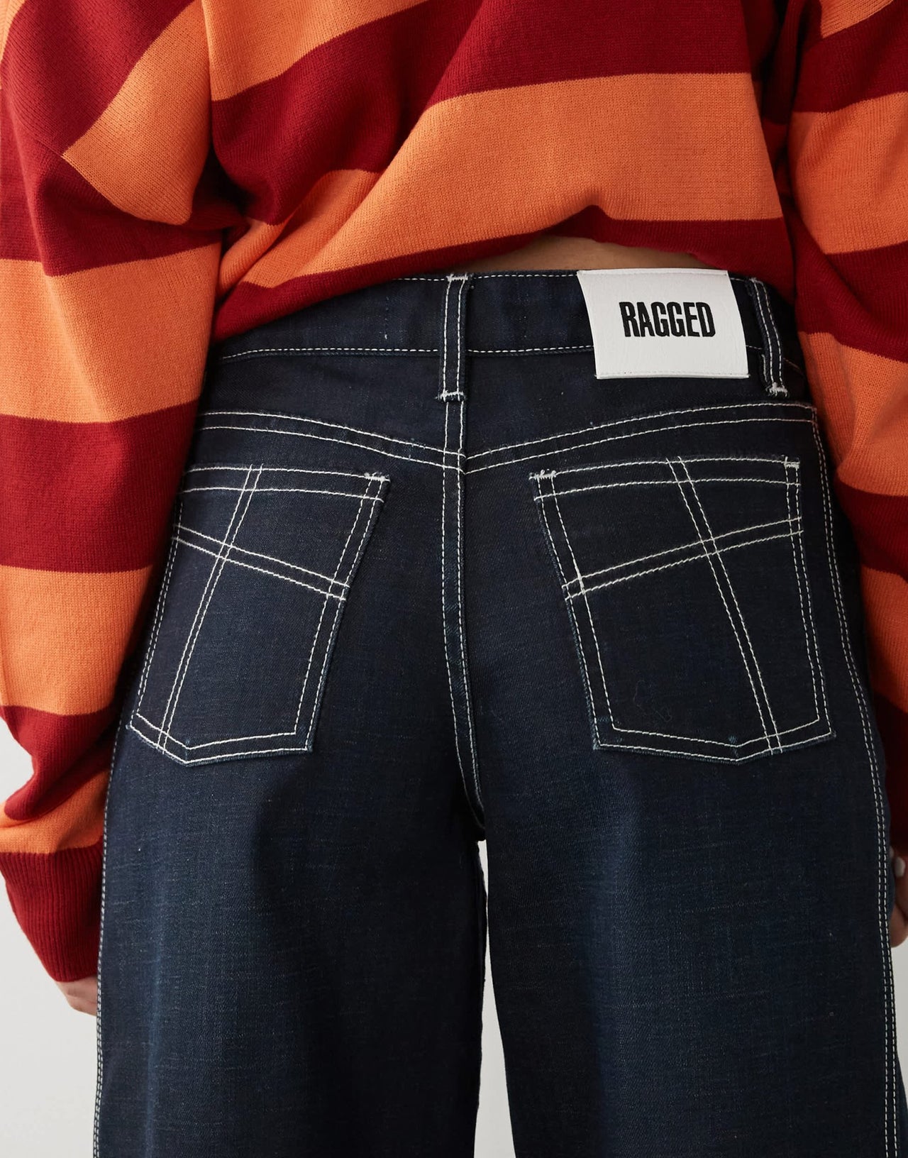 The Ragged Priest low rise baggy fit dad trousers in indigo - ASOS Sample Sale