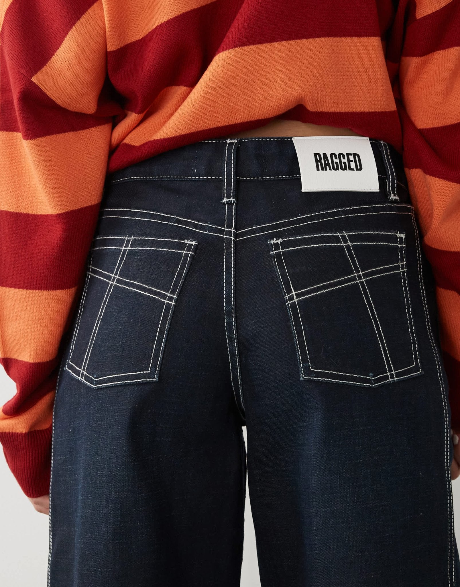 The Ragged Priest low rise baggy fit dad trousers in indigo - ASOS Sample Sale