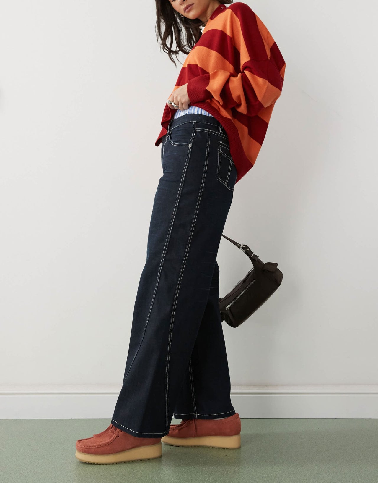 The Ragged Priest low rise baggy fit dad trousers in indigo - ASOS Sample Sale