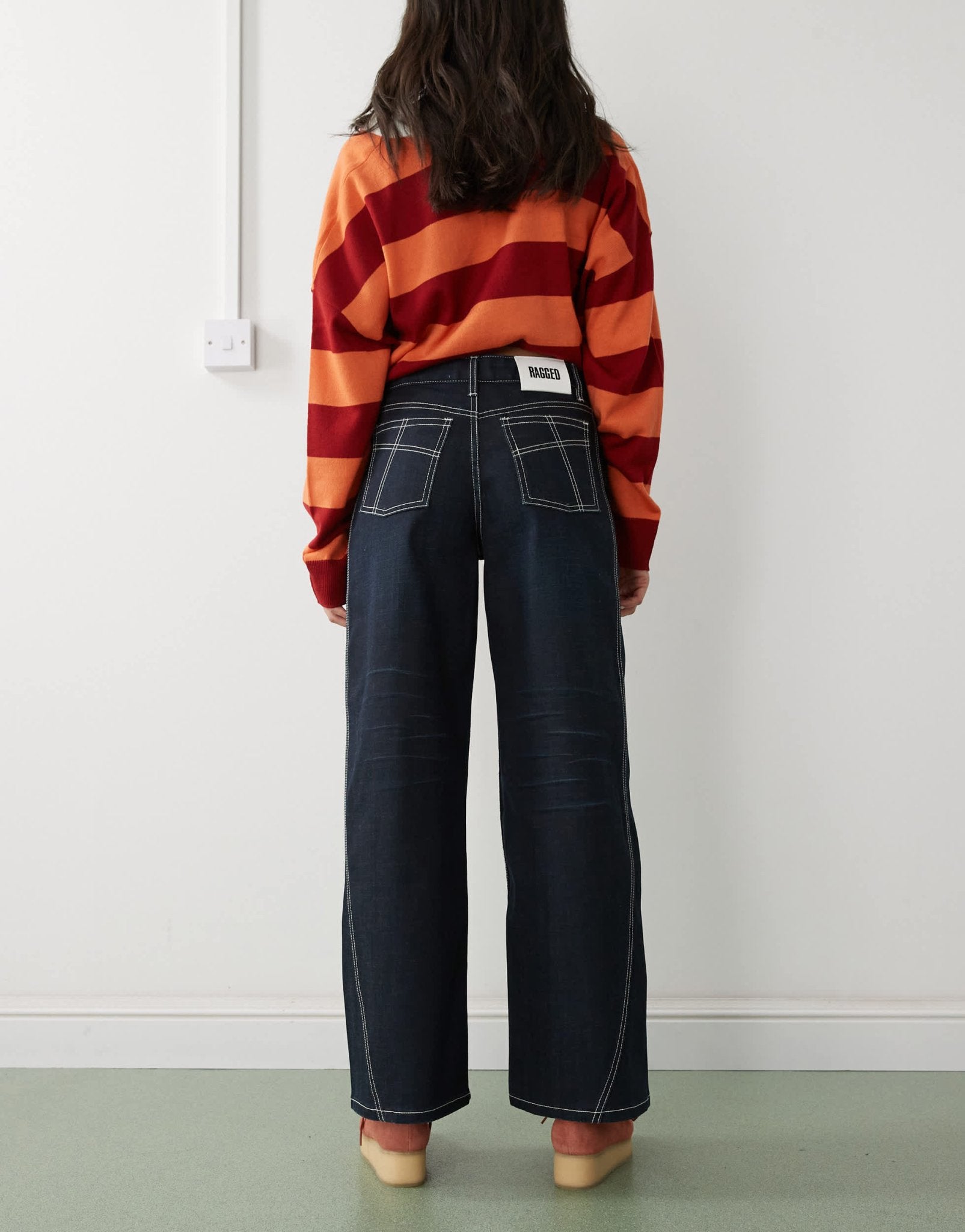 The Ragged Priest low rise baggy fit dad trousers in indigo - ASOS Sample Sale