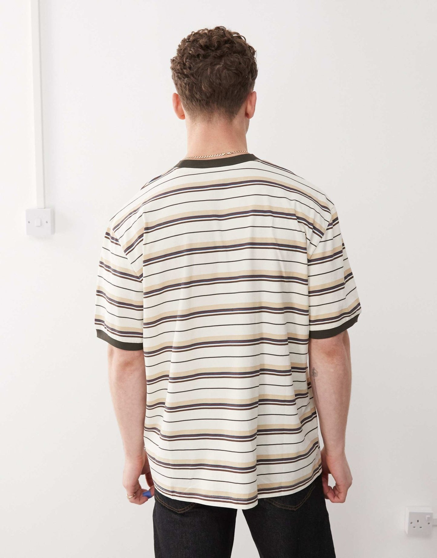 The Ragged Priest stripe t-shirt with Ragged logo in multi - ASOS Sample Sale