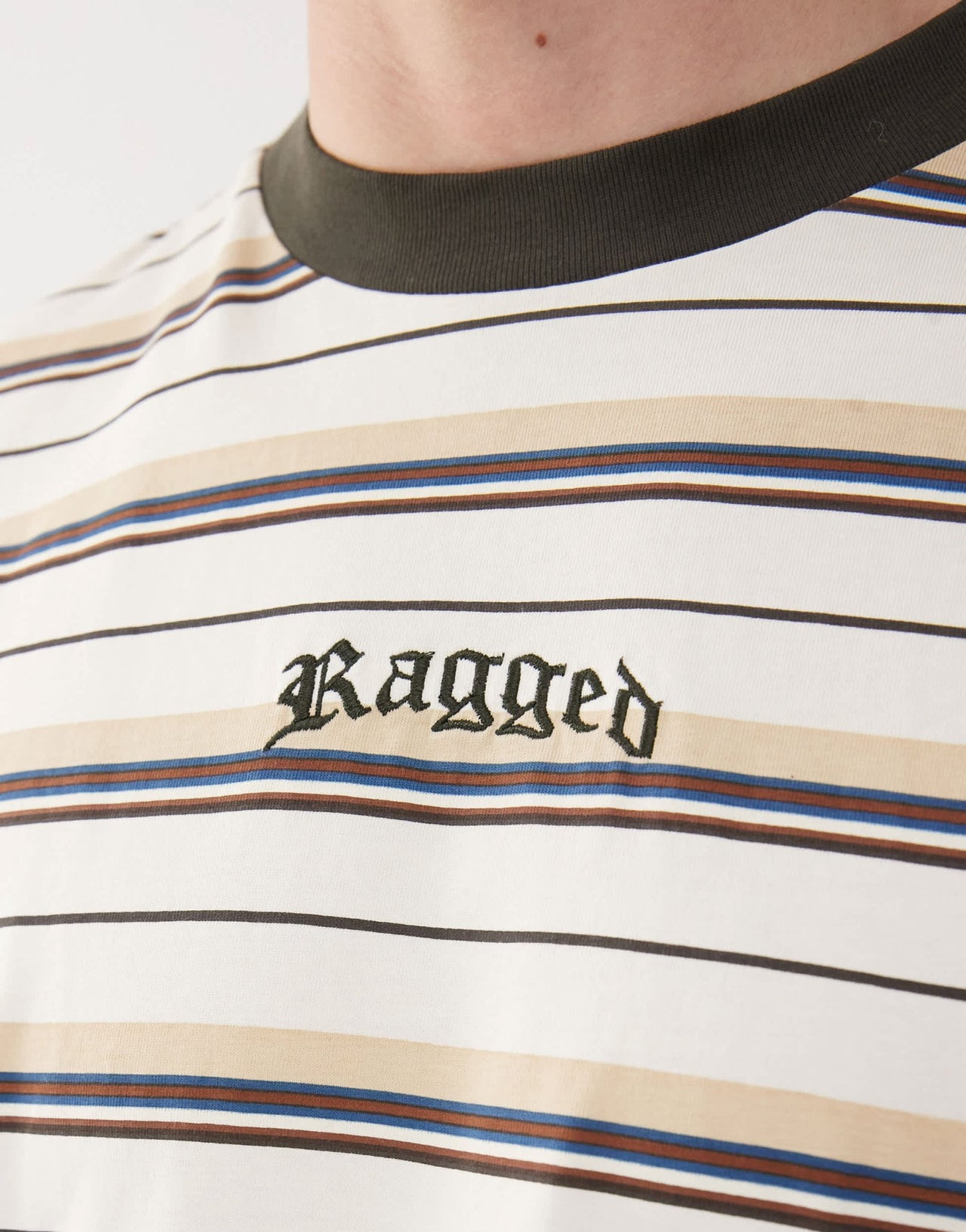 The Ragged Priest stripe t-shirt with Ragged logo in multi - ASOS Sample Sale