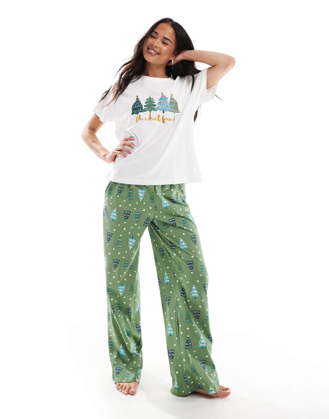 Threabare christmas pyjama set in green - ASOS Sample Sale