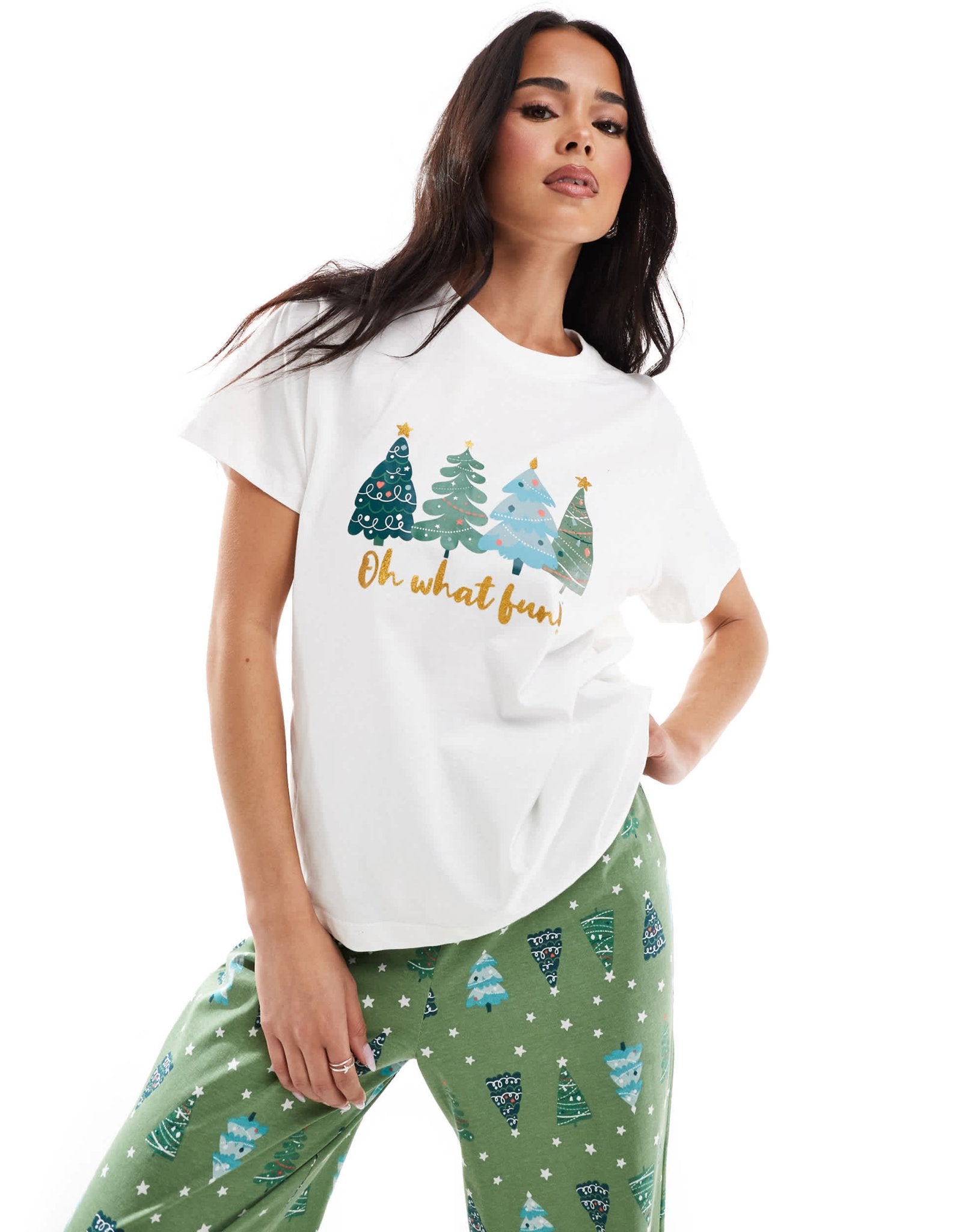 Threabare christmas pyjama set in green - ASOS Sample Sale