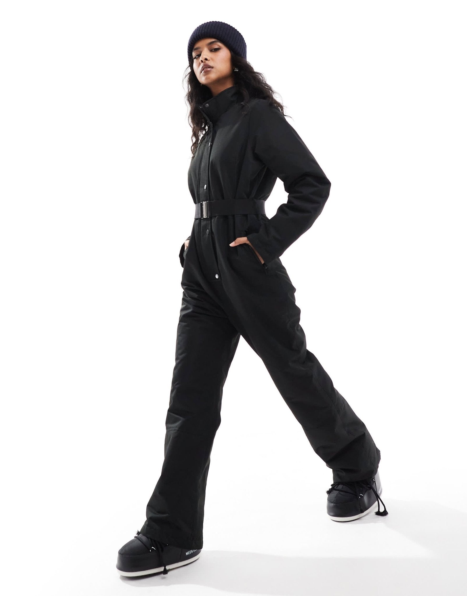 Threadbare all in one ski suit in black - ASOS Sample Sale