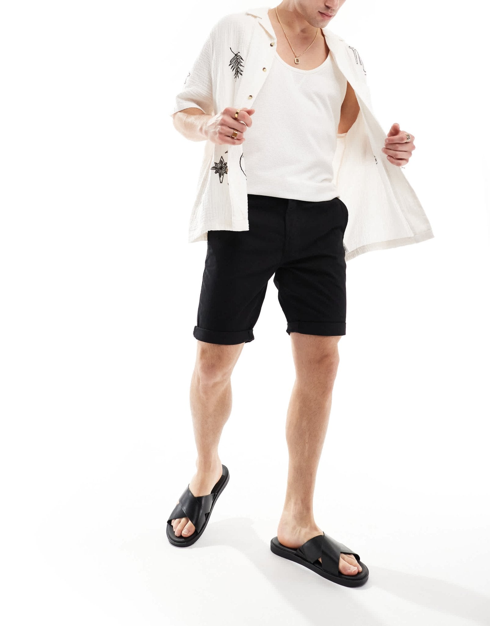 Threadbare chino shorts in black - ASOS Sample Sale