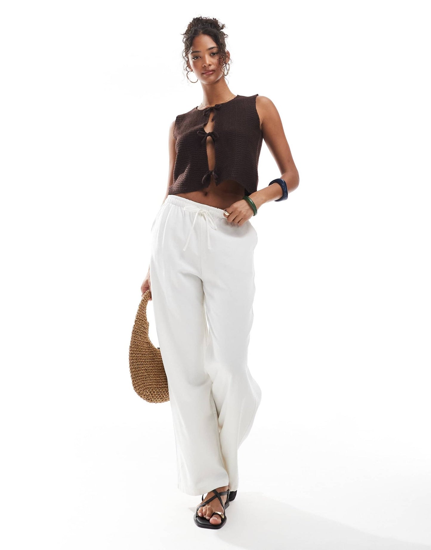 Threadbare knitted tie front waistcoat in chocolate brown - ASOS Sample Sale