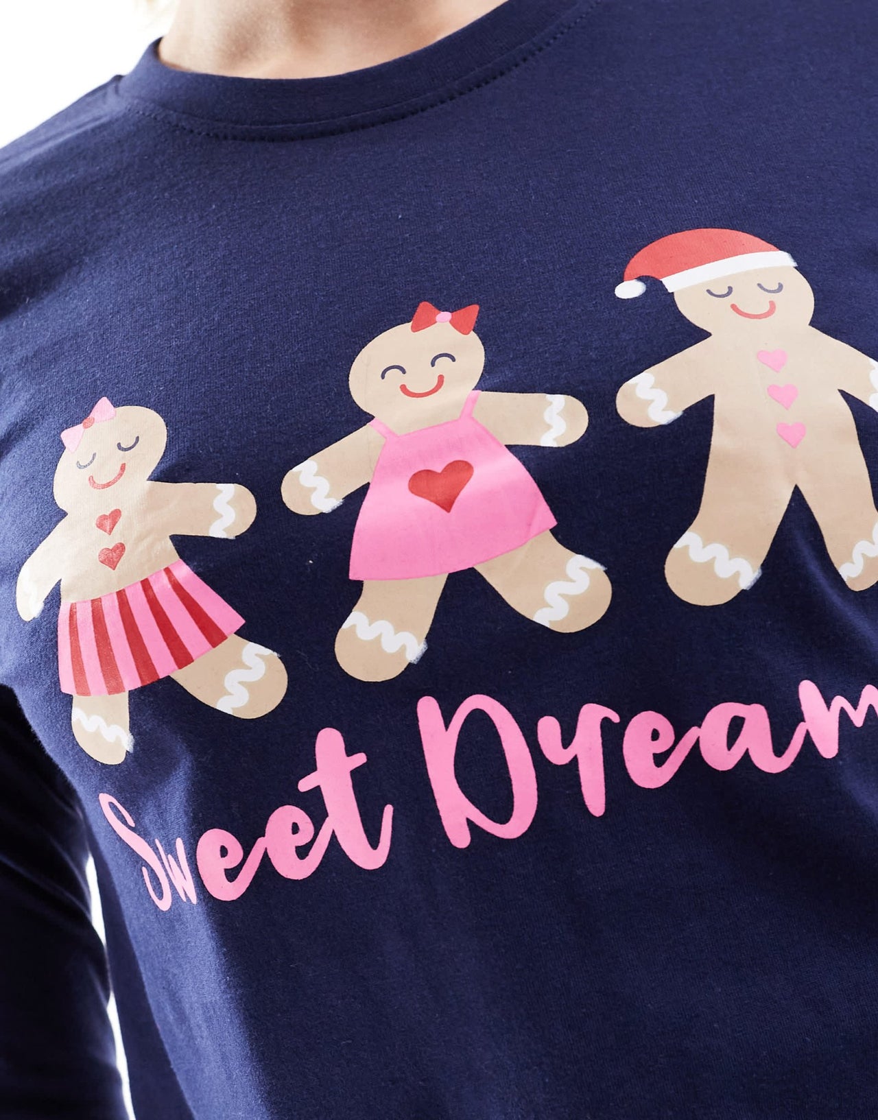 Threadbare novelty gingerbread long pyjama set in navy - ASOS Sample Sale