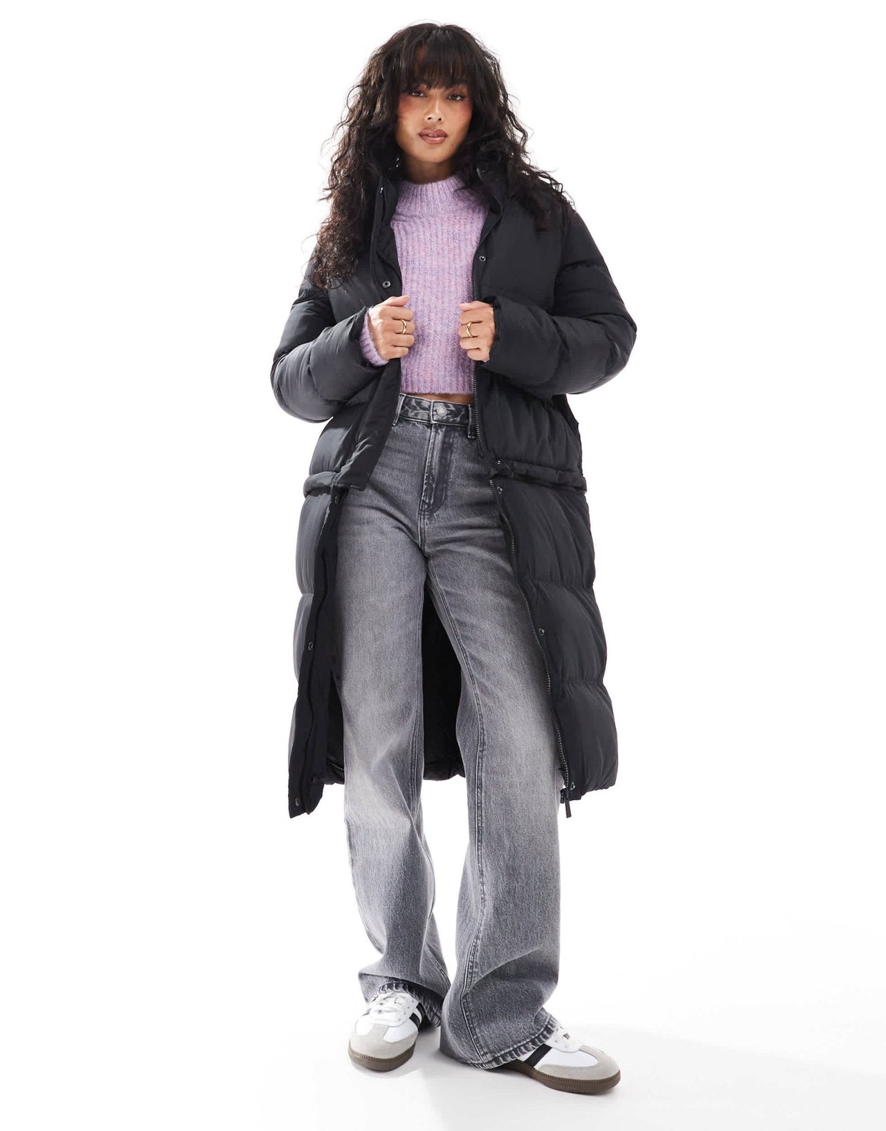 Threadbare puffer coat in black - ASOS Sample Sale