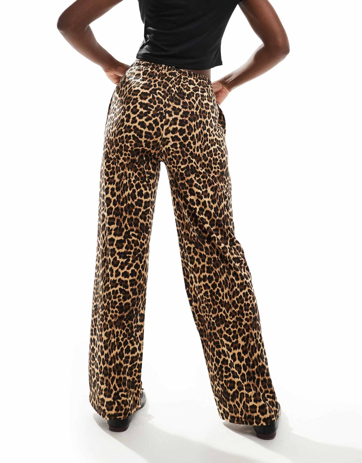 Threadbare pull on trousers in leopard print - ASOS Sample Sale