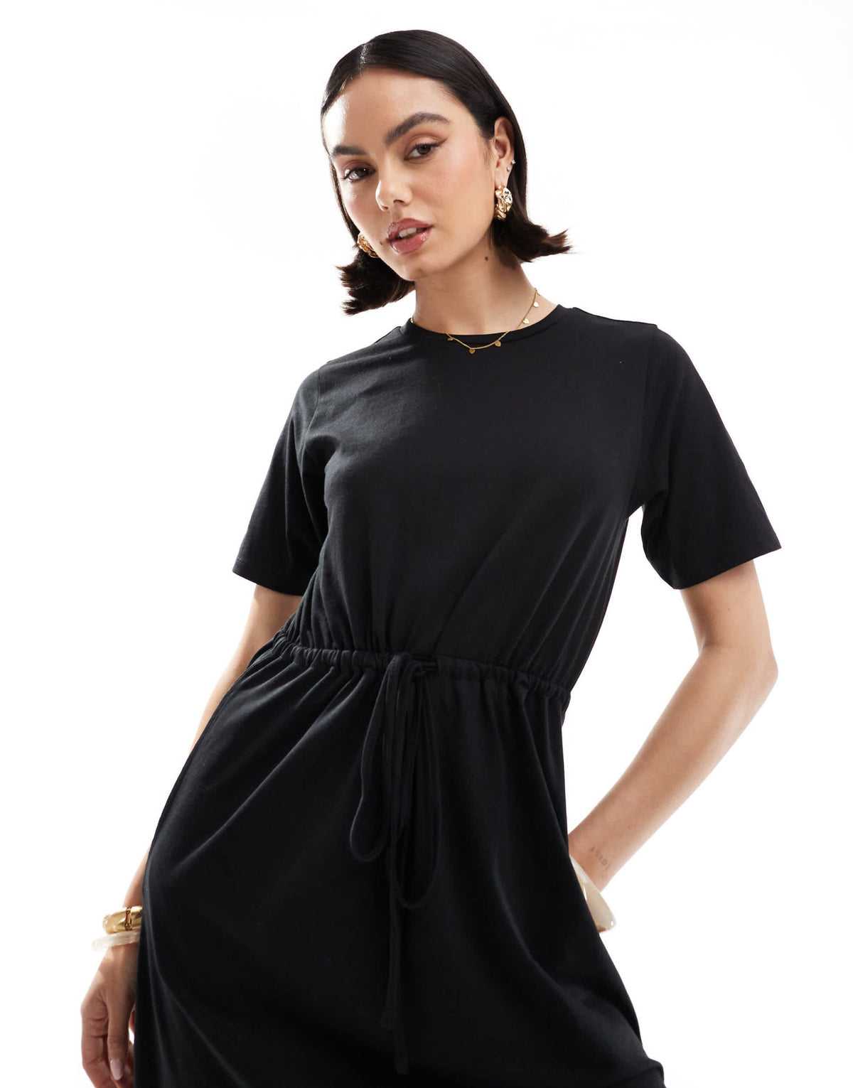 Threadbare short sleeve smock midi dress in black - ASOS Sample Sale