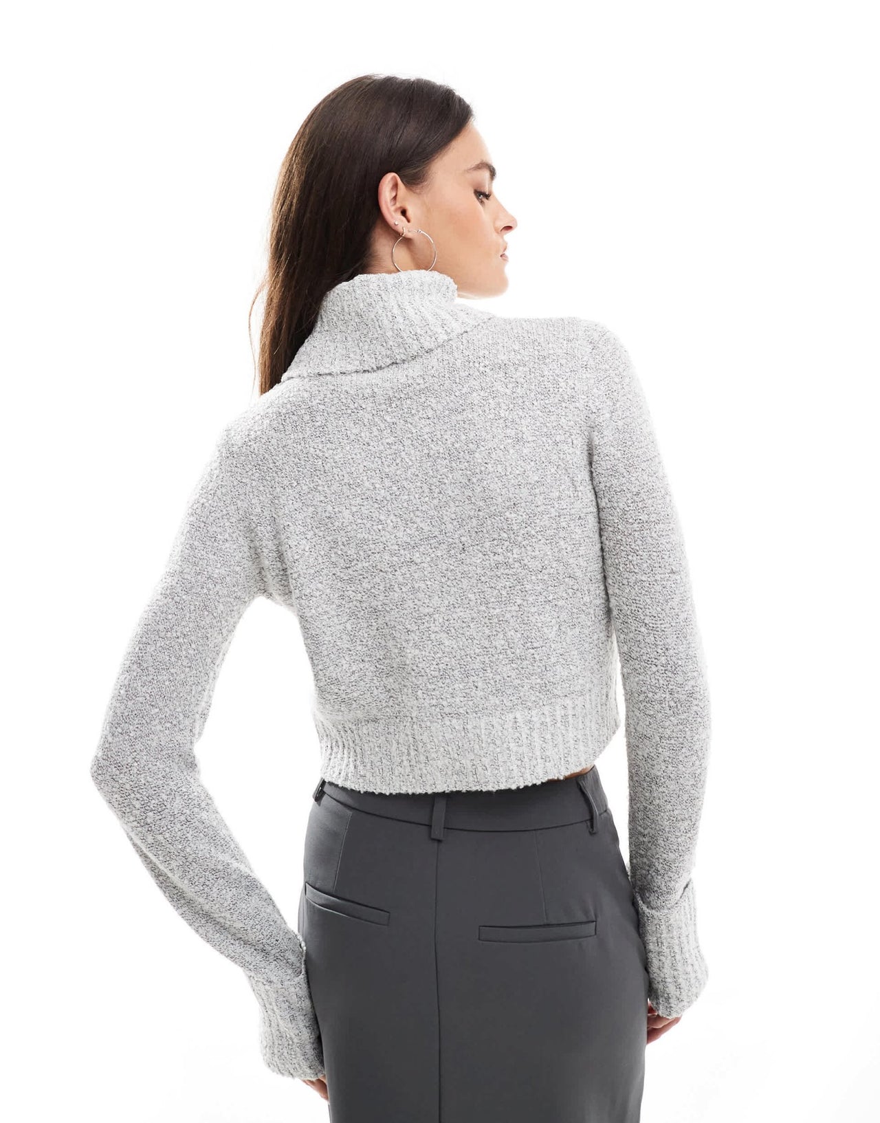 Threadbare turtleneck jumper in light grey - ASOS Sample Sale