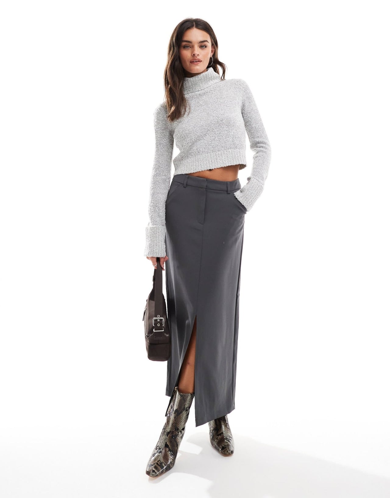 Threadbare turtleneck jumper in light grey - ASOS Sample Sale