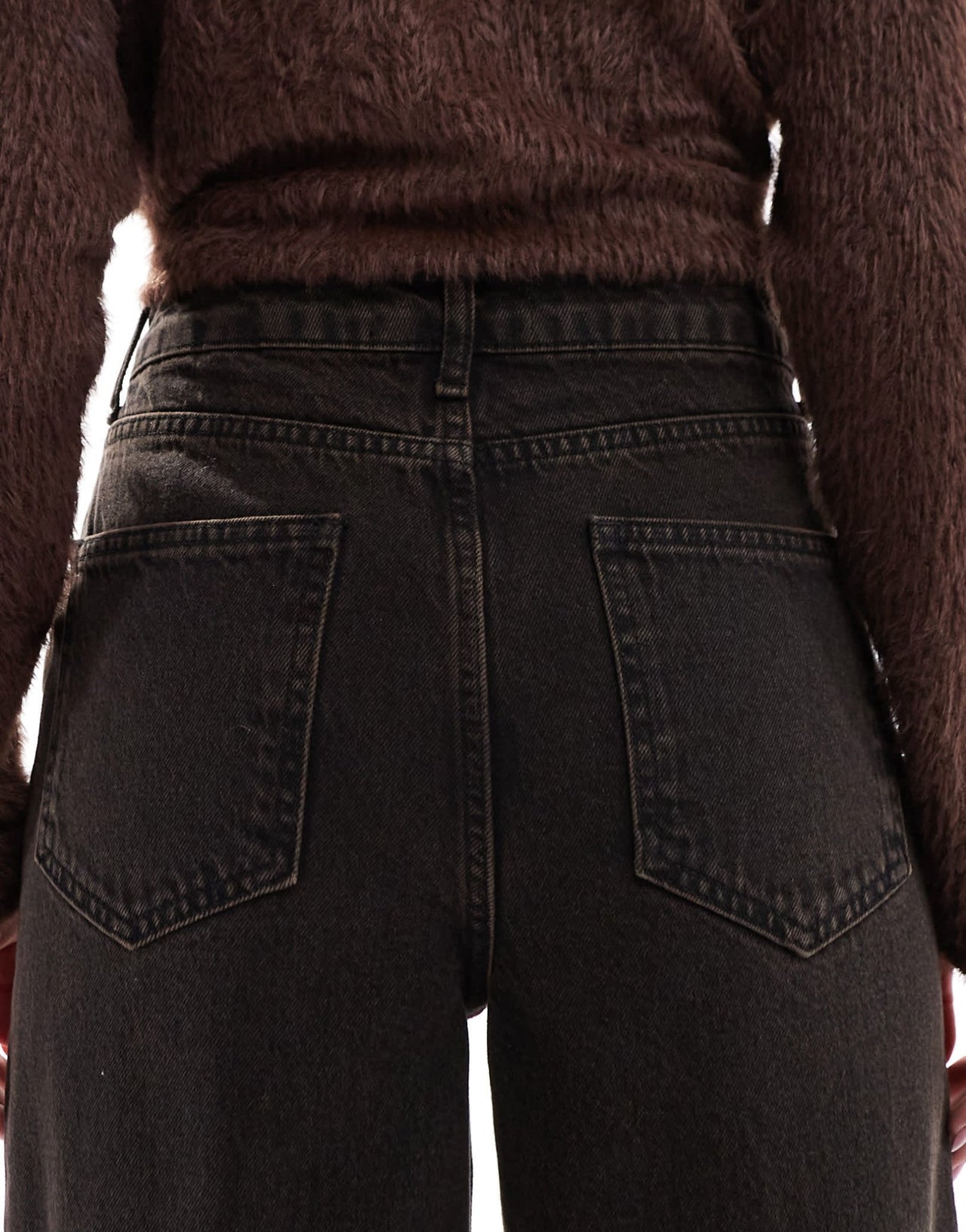 Threadbare wide leg turn up jeans in chocolate brown - ASOS Sample Sale